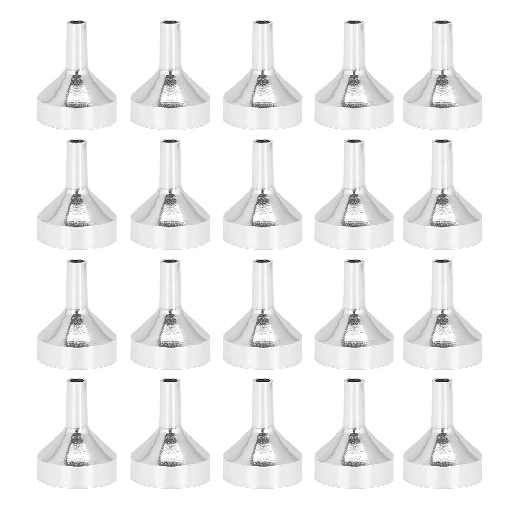 Premium Aluminum Funnel Set for Cosmetics & Perfume - 20PCS Mini Portable Makeup Funnels for Precise Liquid Transfer - Ideal for DIY Beauty, Essential Oils, and Travel Kit Organization