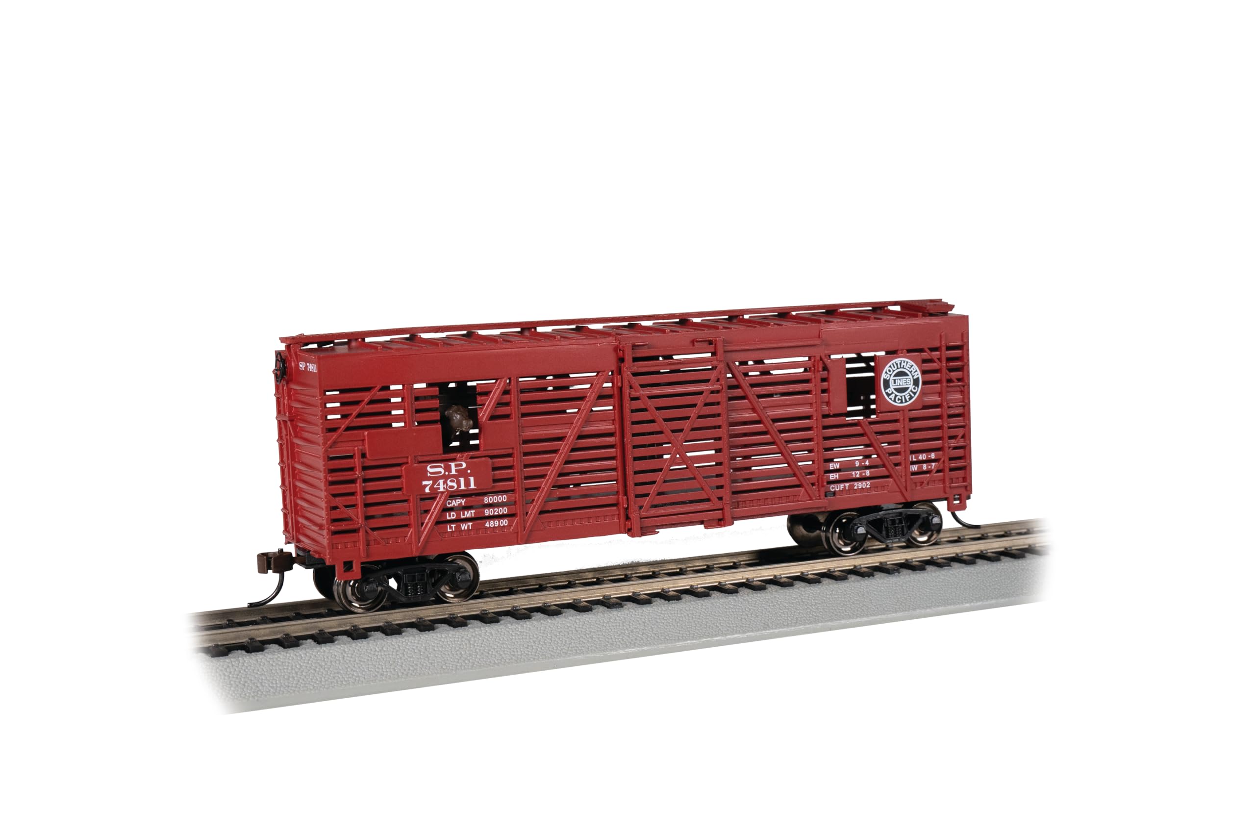 Bachmann Trains HO Scale 40' Animated Stock Car - Southern Pacific #74811 with Cattle - Model Train Set for Railroad Layouts & Collectors