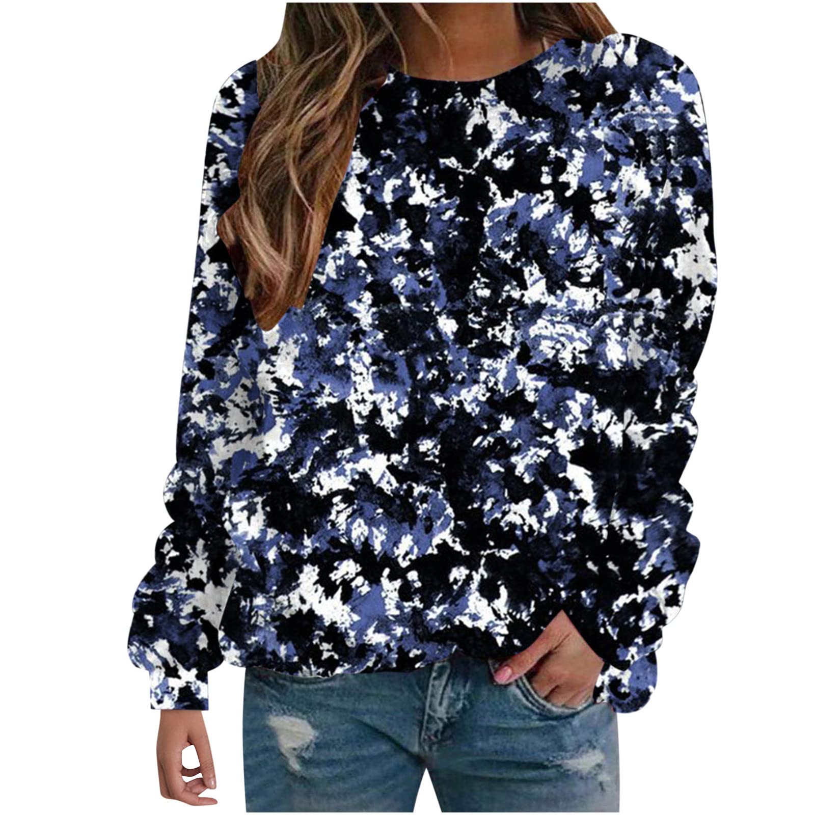 Southwestern Aztec Long Sleeve Blouse for Women - Trendy Loose Fit O-Neck Tee with Leopard Print | Boho Chic Mexican Style Top for Casual Wear & Festival Outfits