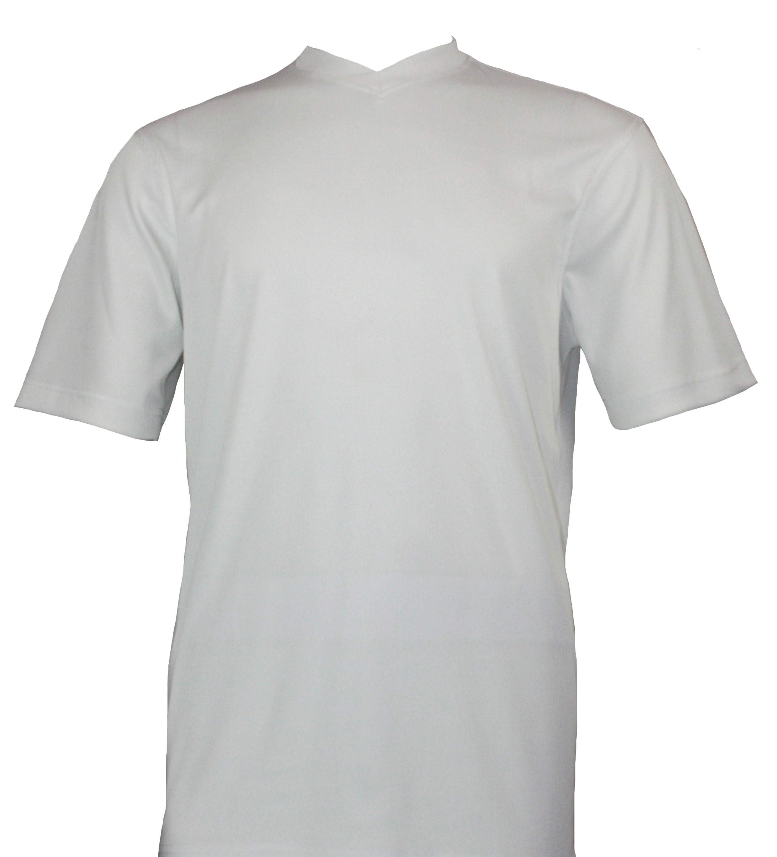 Bassiri Men's Short Sleeve V-Neck White T-Shirt - Soft Cotton Casual Tee for Everyday Wear, Gym, and Outfits