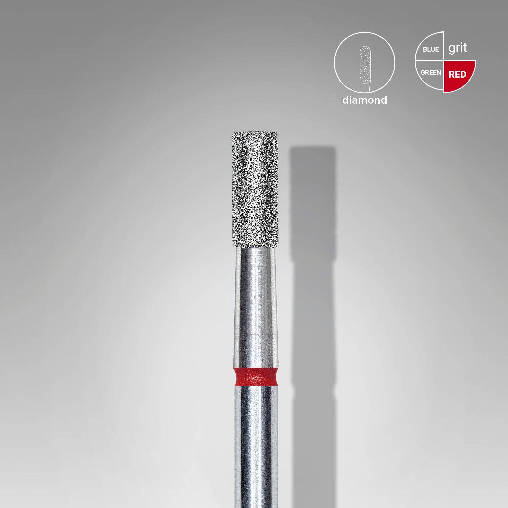 Staleks Diamond Nail Drill Bit - 2.5mm Cylinder Red for Professional Manicure & Pedicure | Perfect for Acrylic Nails, Gel Extensions & Nail Art