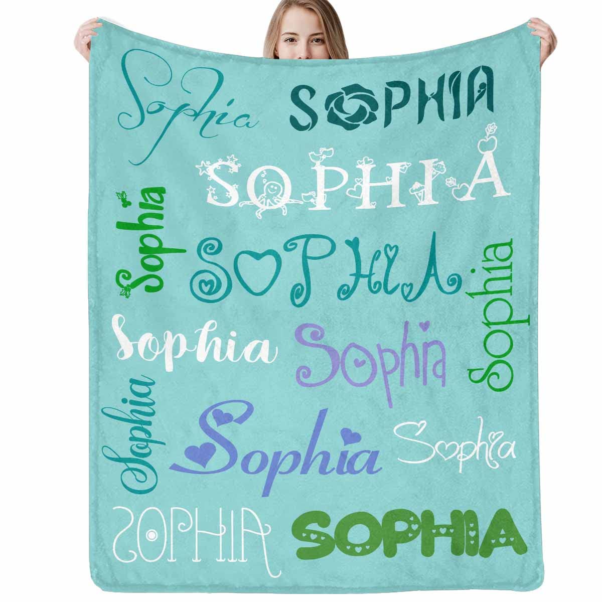 Personalized Name Flannel Throw Blanket - Custom Valentine's Day Gift for Boyfriend, Girlfriend, Couples - Super Soft Cozy Blanket for Men & Women (50