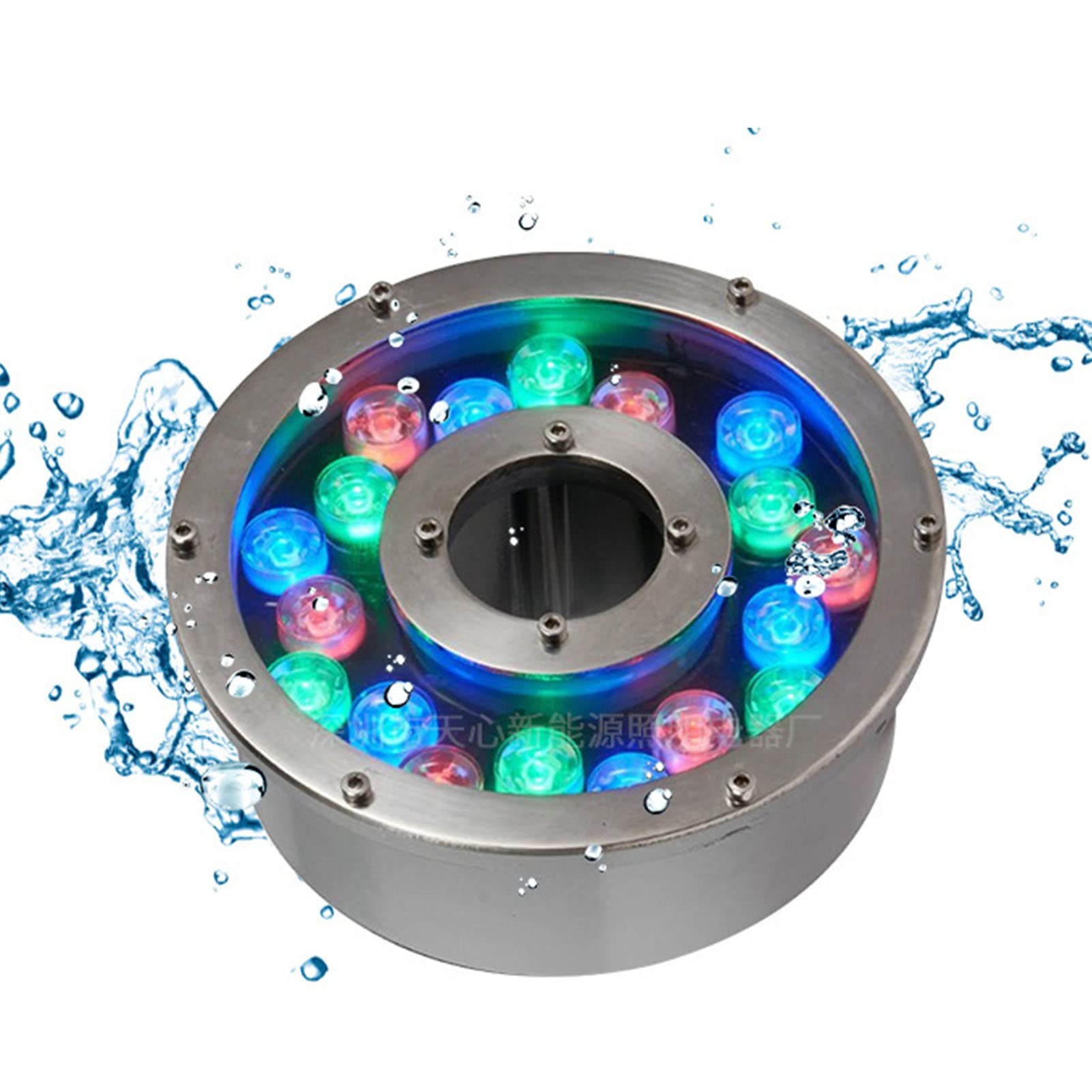 GUODDM LED Ring Fountain Underwater Light - 12V/24V Stainless Steel Embedded Floor Lamp for Swimming Pools, Ponds, Aquariums, Hot Tubs & Vases | Durable Landscape Lighting for Water Features & Decorative Use