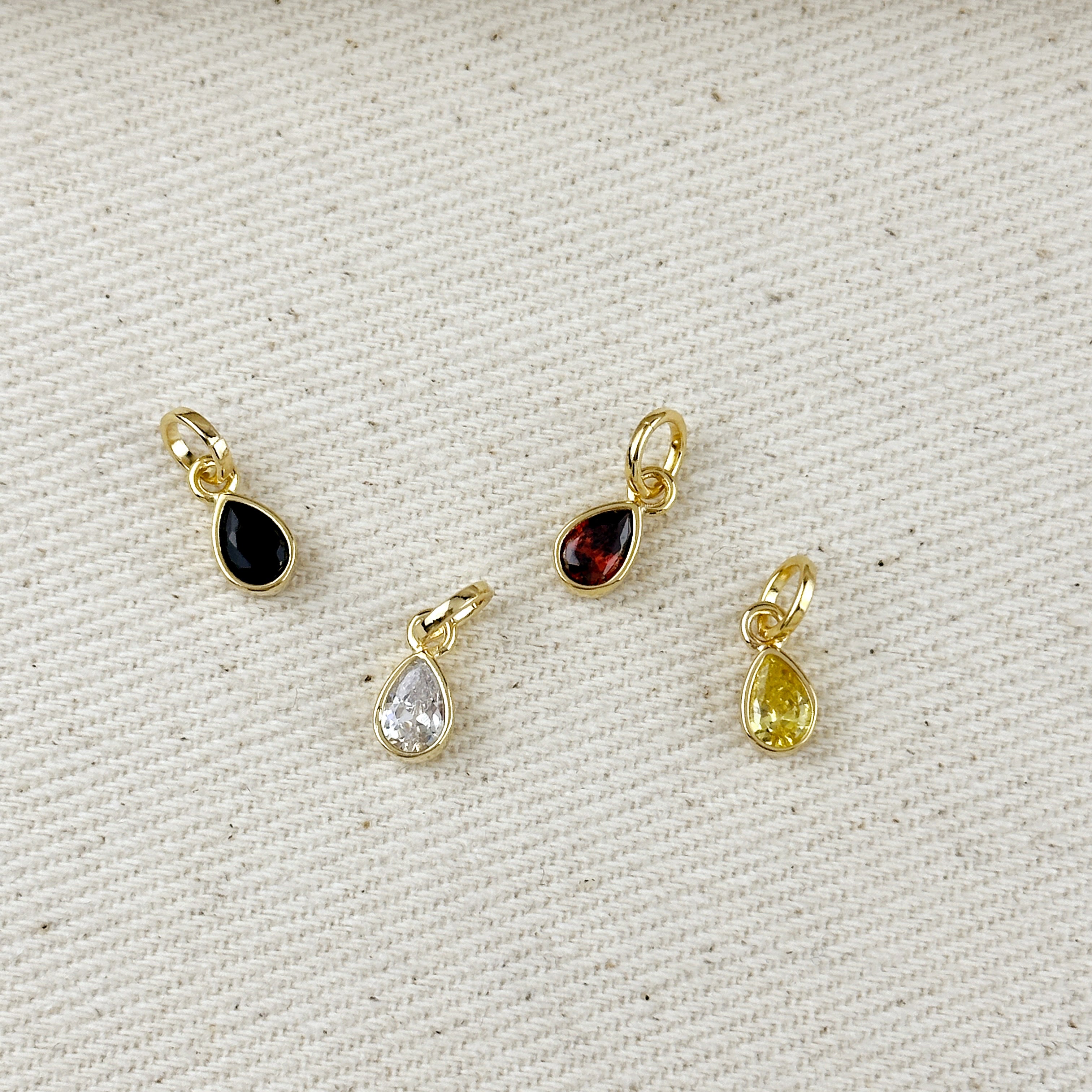 18K Gold Filled Colored CZ Drop Charm Pendant Necklace - Elegant Dainty Jewelry for Women, Perfect Gift for Birthday, Anniversary & Valentine's Day