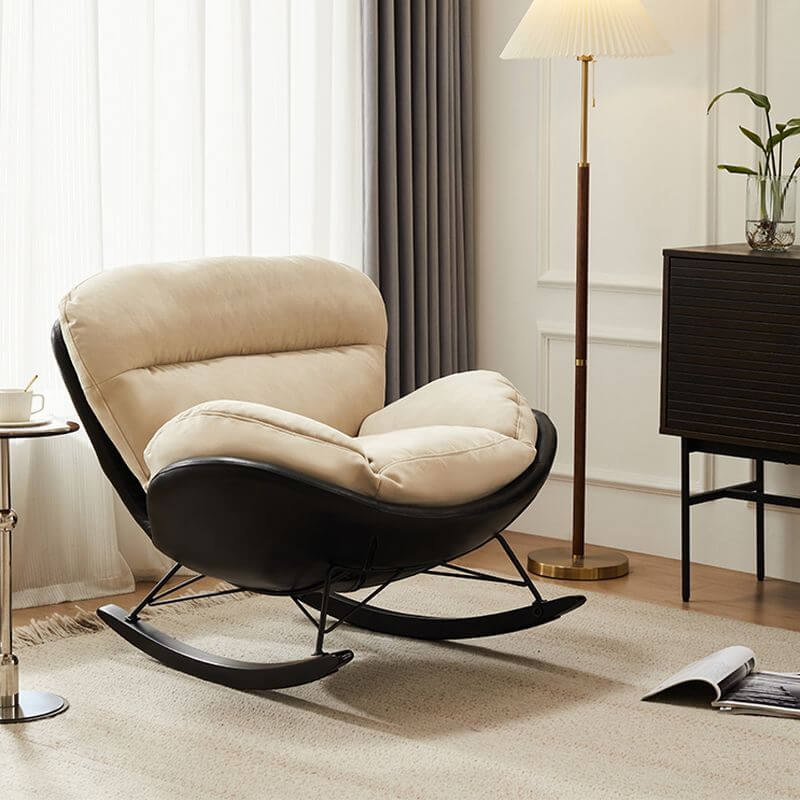 Stylish Upholstered Rocking Accent Chair with Comfortable Cushion - Perfect for Living Room, Nursery & Reading Nook