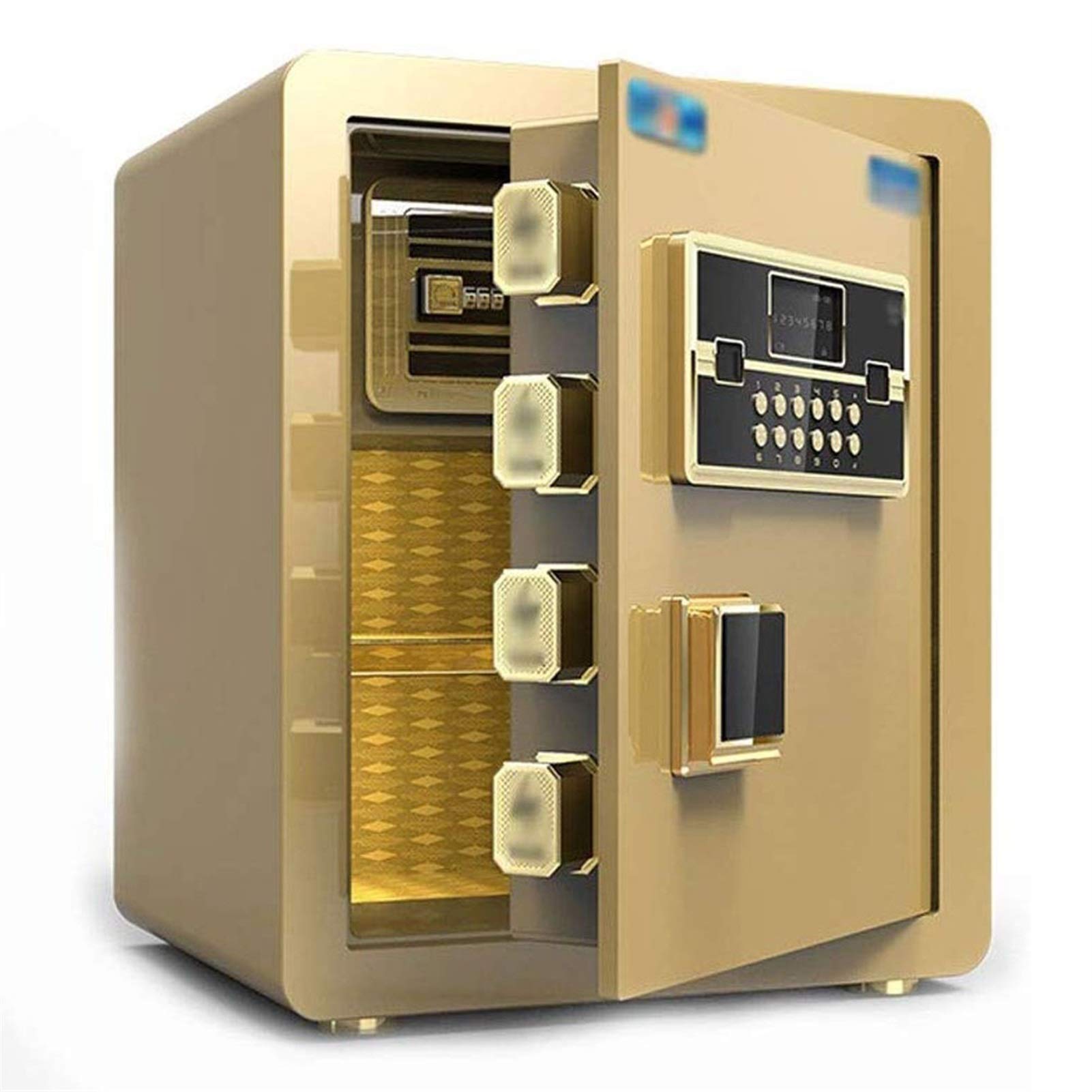 Steel Home Security Safe - Electronic & Fingerprint Biometric Safe Box with Digital Keypad | Fireproof Cash Depository for Jewelry, Documents & Valuables | Ideal for Home, Office & Business Use