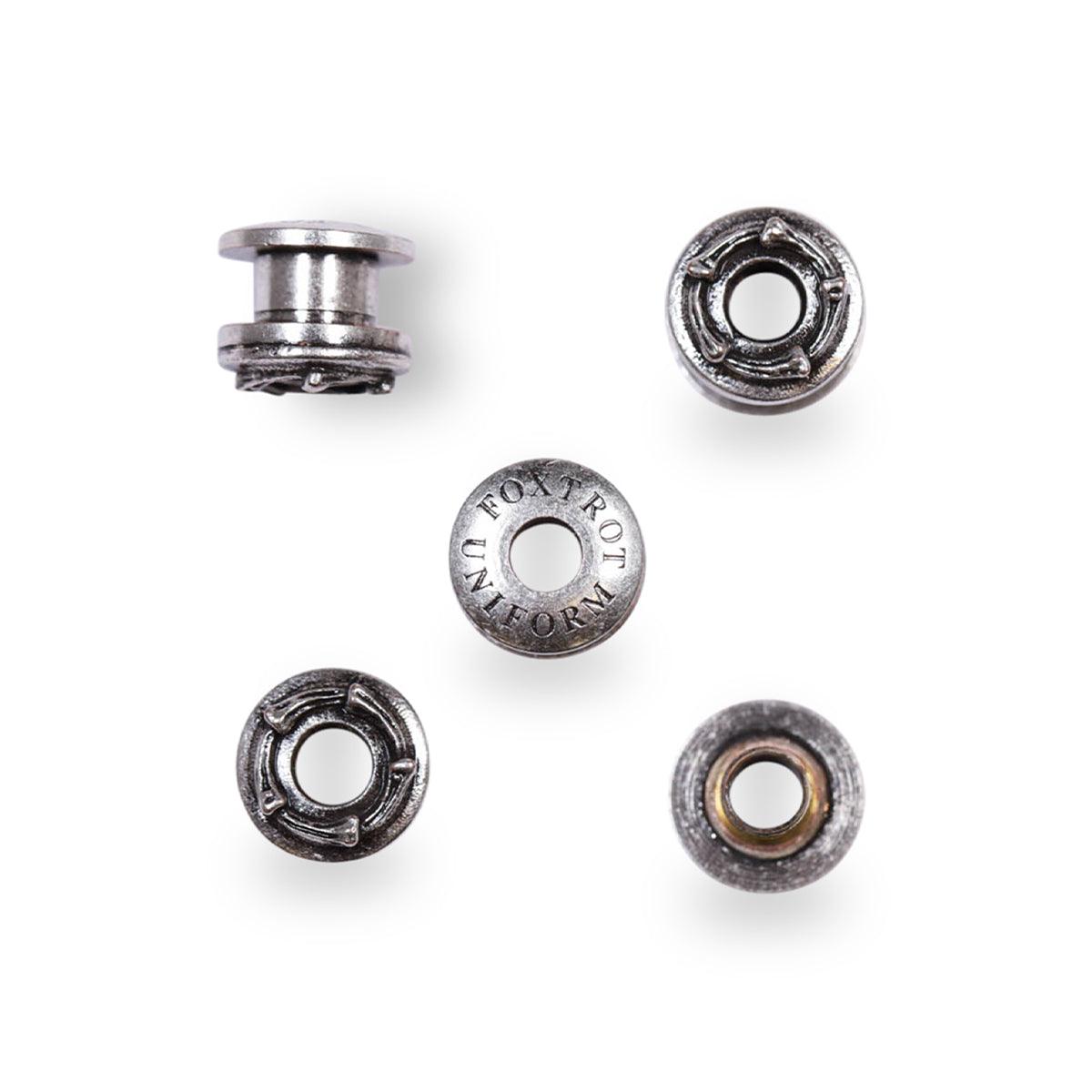 Bones Screw On Grommets Pack - Silver (10-Pack) | Skateboard Hardware Accessories | Perfect for Skateboard Deck Protection & Longboard Maintenance