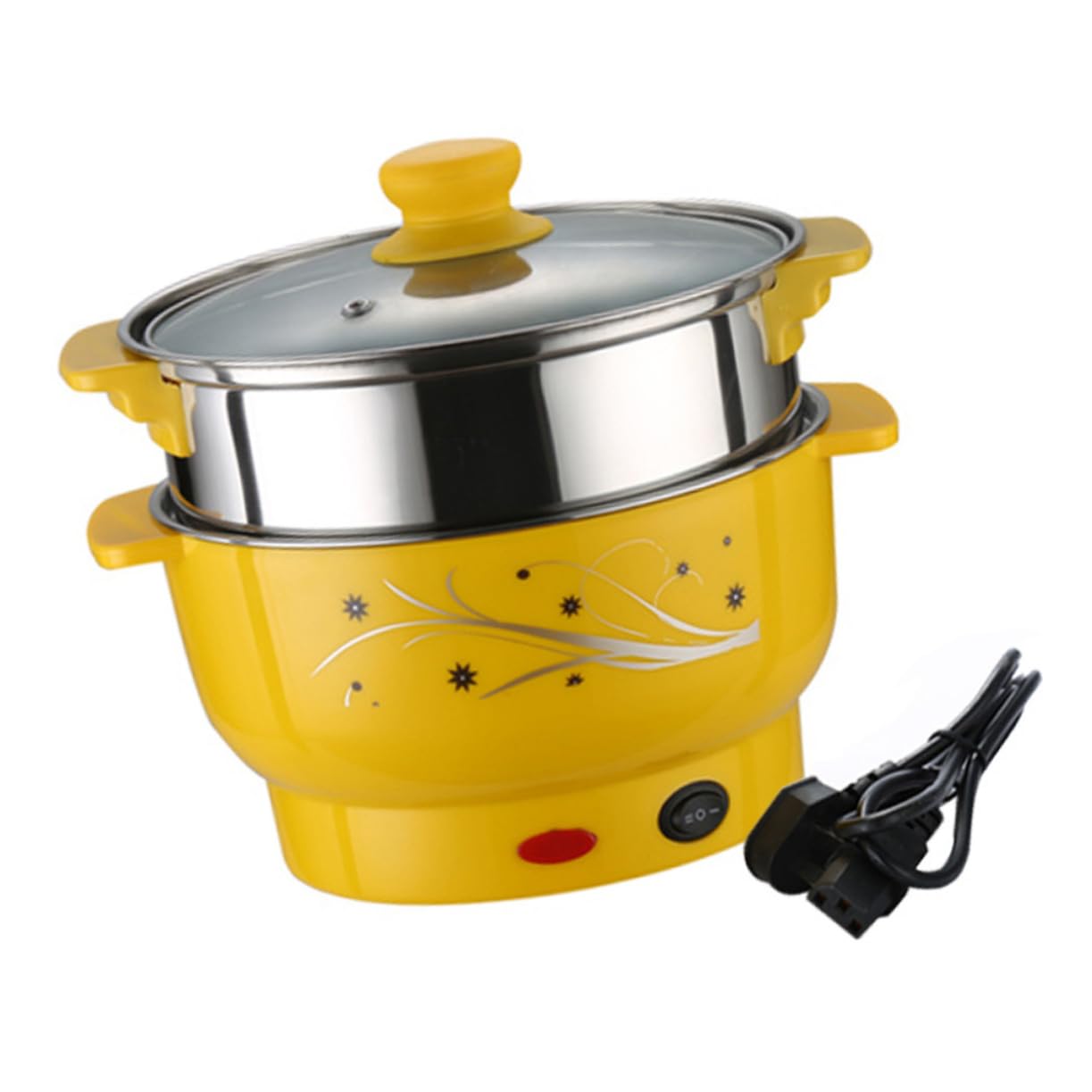 Electric Hot Pot & Steamer - Stainless Steel Multi-Cooker for Vegetables, Noodles & More | Portable Induction Cooker for Home, Office & Dorm Cooking