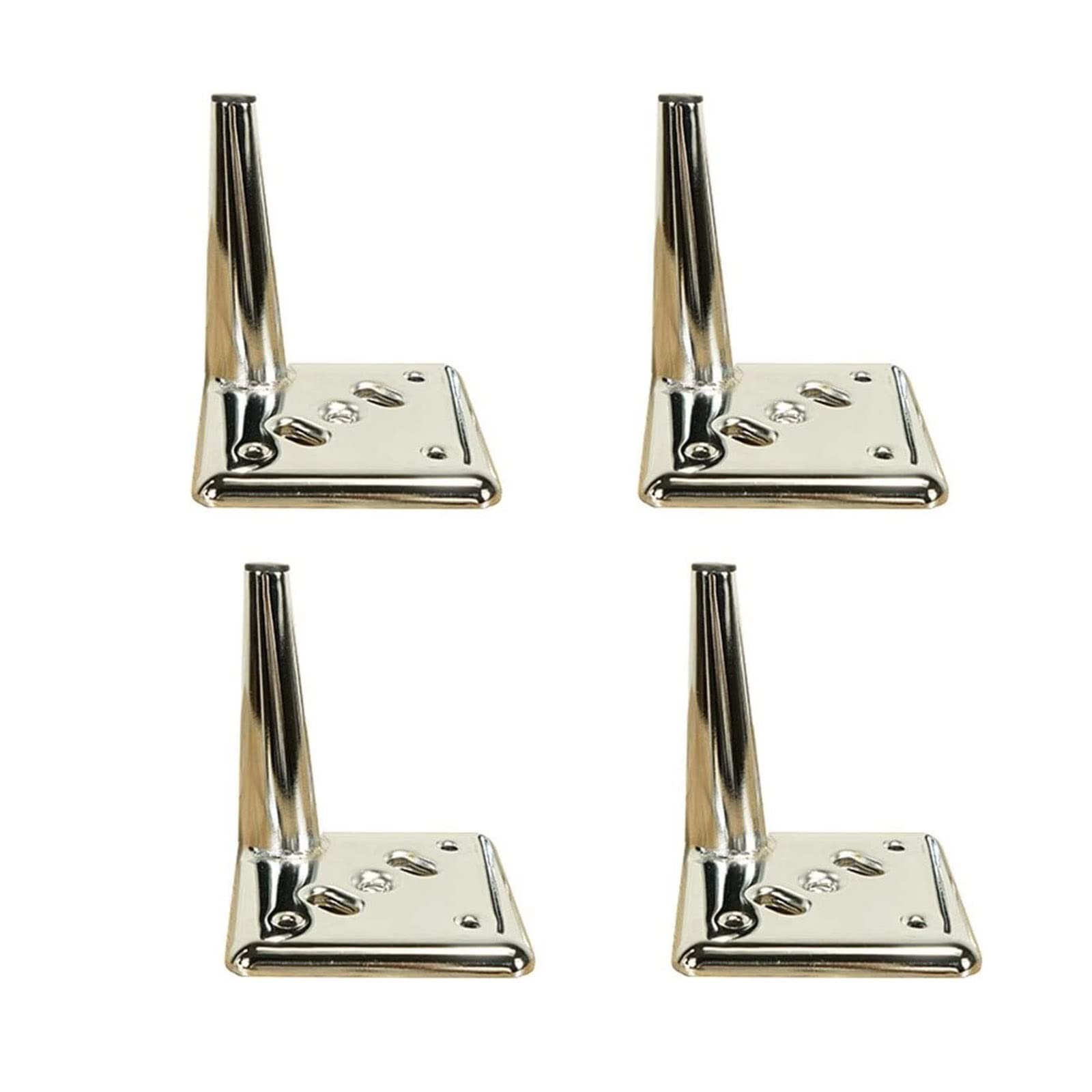 QYOO 17CM Silver Metal Furniture Legs - Heavy Duty Replacement Feet for Beds, Chairs, Tables, Cabinets & Couches - Durable & Stylish Home Decor Upgrade for Living Room, Bedroom & Office