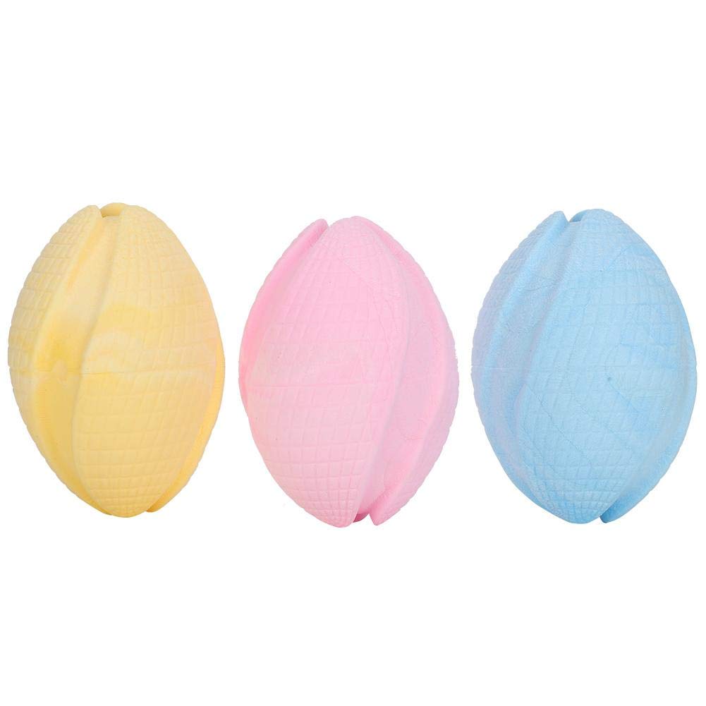 TOPINCN 3-Pack Dog Chew Toys - Soft Elastic Oval Ball for Teeth Cleaning, Interactive Fetch & Play - Durable Molar Football Chew Ball for Small & Medium Dogs - Perfect for Indoor & Outdoor Playtime