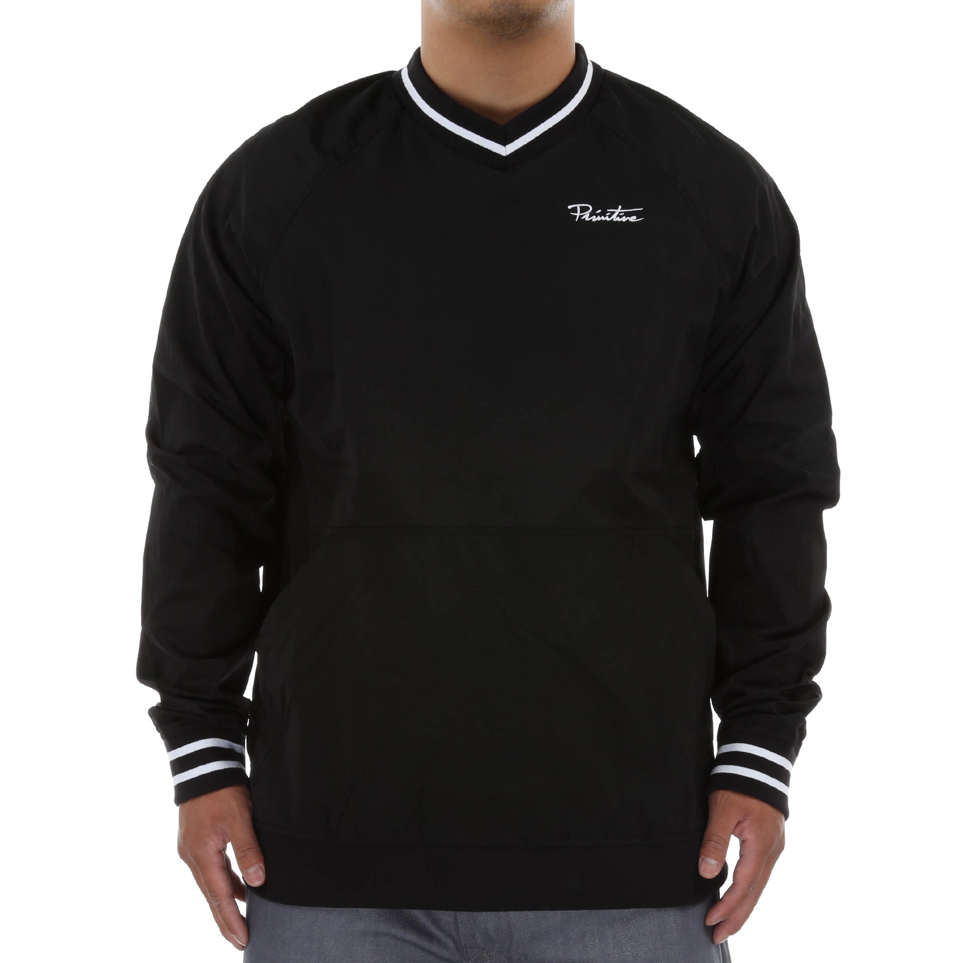Primitive Crepe Warm Up Jacket for Men & Women - Lightweight Black Training Hoodie - Perfect for Gym, Running & Outdoor Activities
