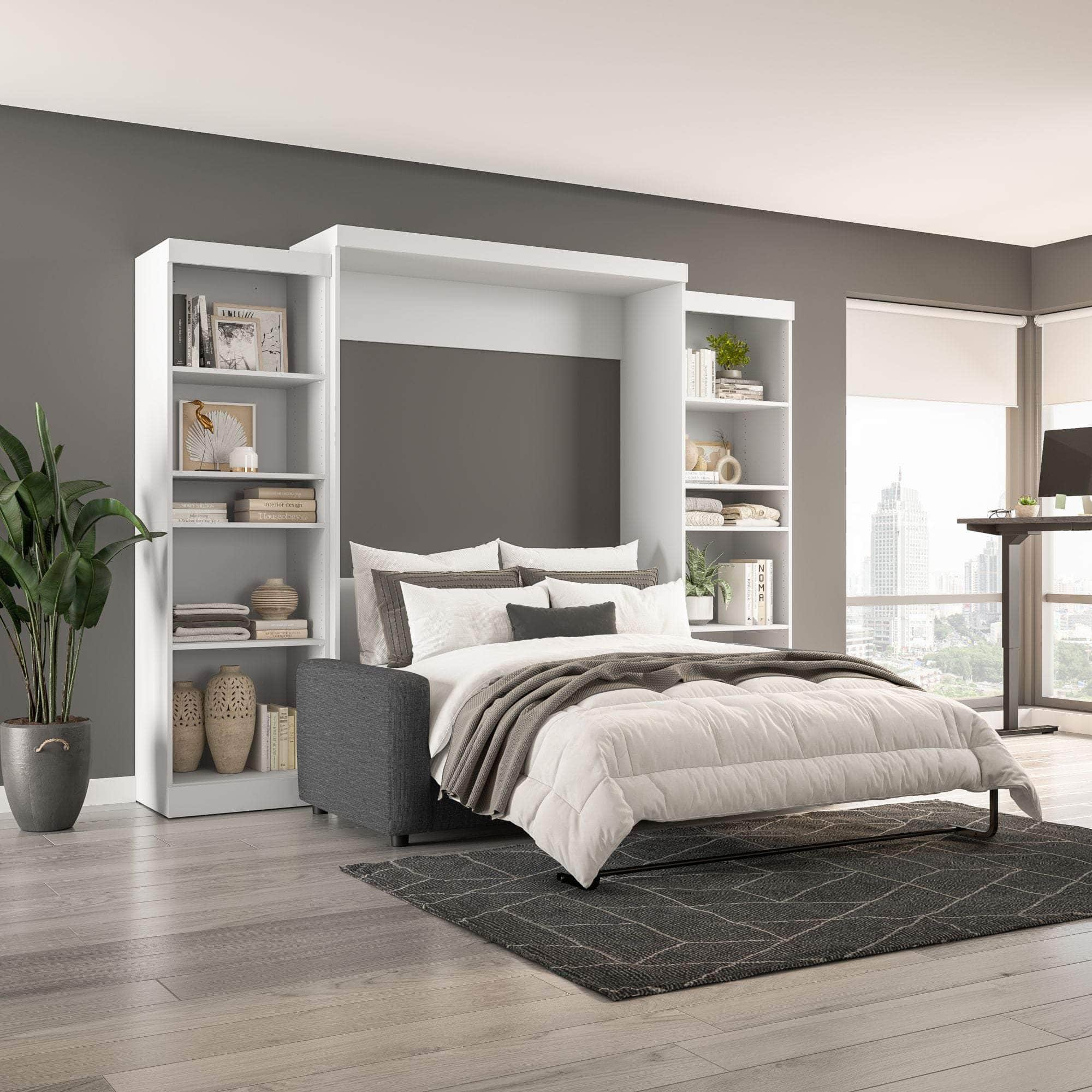 Pur Queen Murphy Wall Bed with 2 Storage Units & Sofa (115
