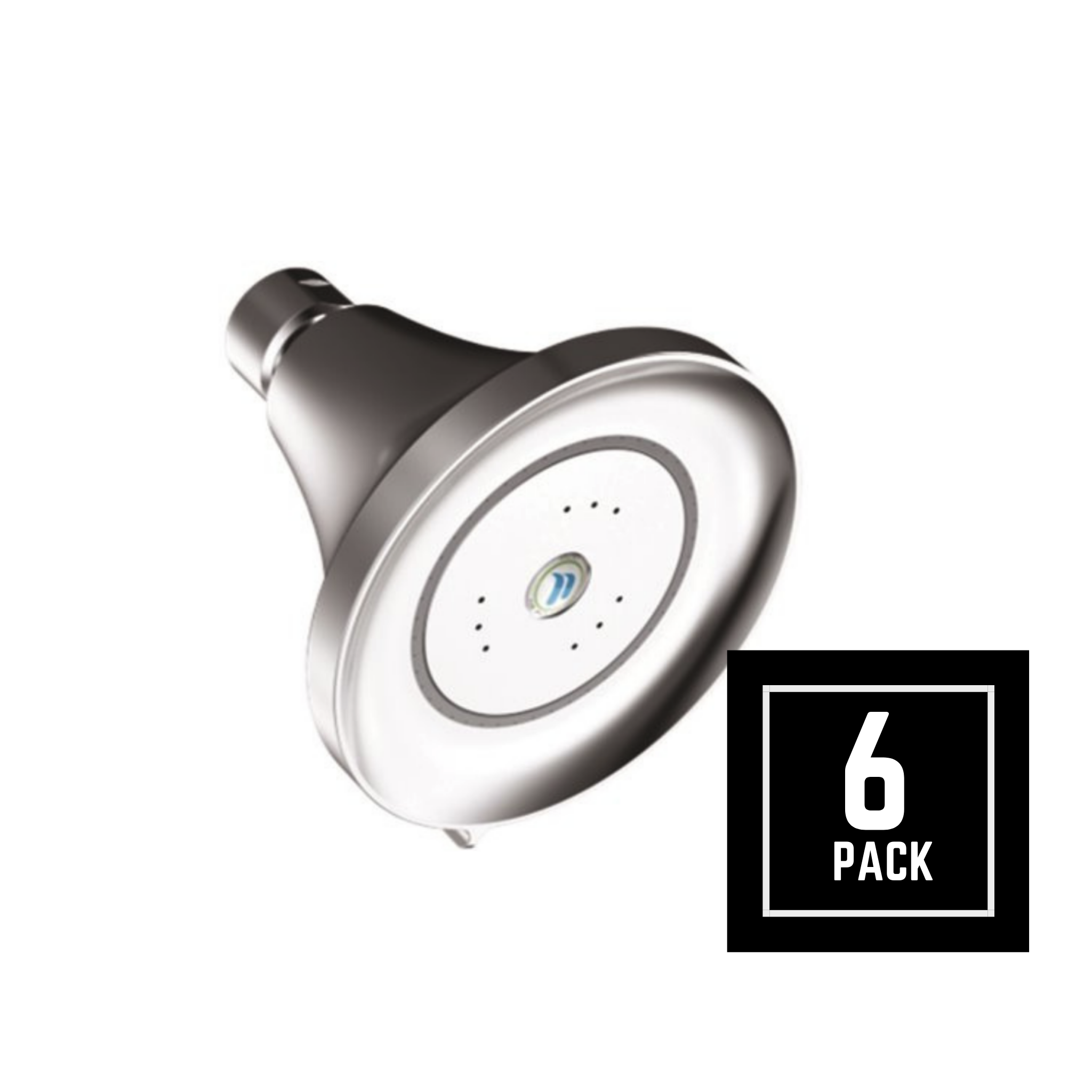 Niagara Conservation Earth Luxe 3-Spray Fixed Showerhead - Water Saving Shower Head (6-Pack) - Perfect for Hotels, Gyms & Multi-Family Homes