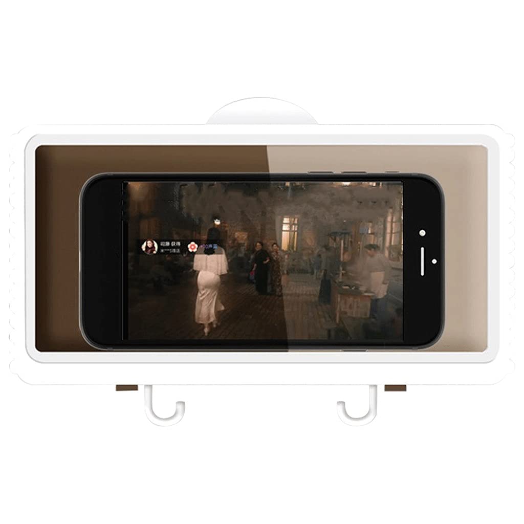 Waterproof Shower Phone Holder - Self-Adhesive Wall Mounted Case for Tablets & Smartphones | All-Covered Protection | White | Perfect for Bathroom, Kitchen & Poolside Use