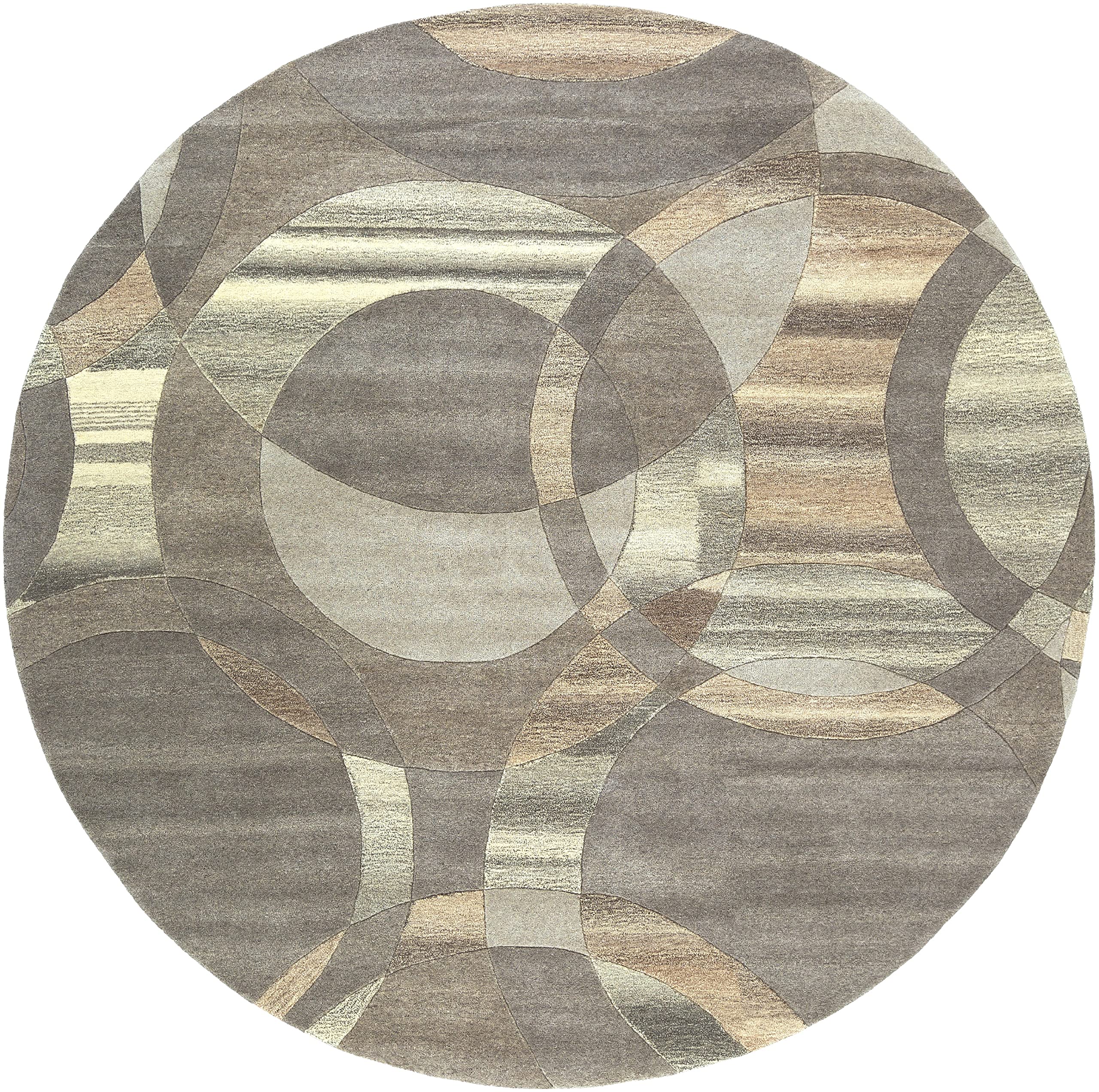 Mark&Day 10ft Round Area Rug - Modern Dark Brown & Beige Carpet for Living Room, Bedroom, Kitchen | Soft Non-Slip Floor Mat for Home Decor, Dining Area & Nursery (9'9