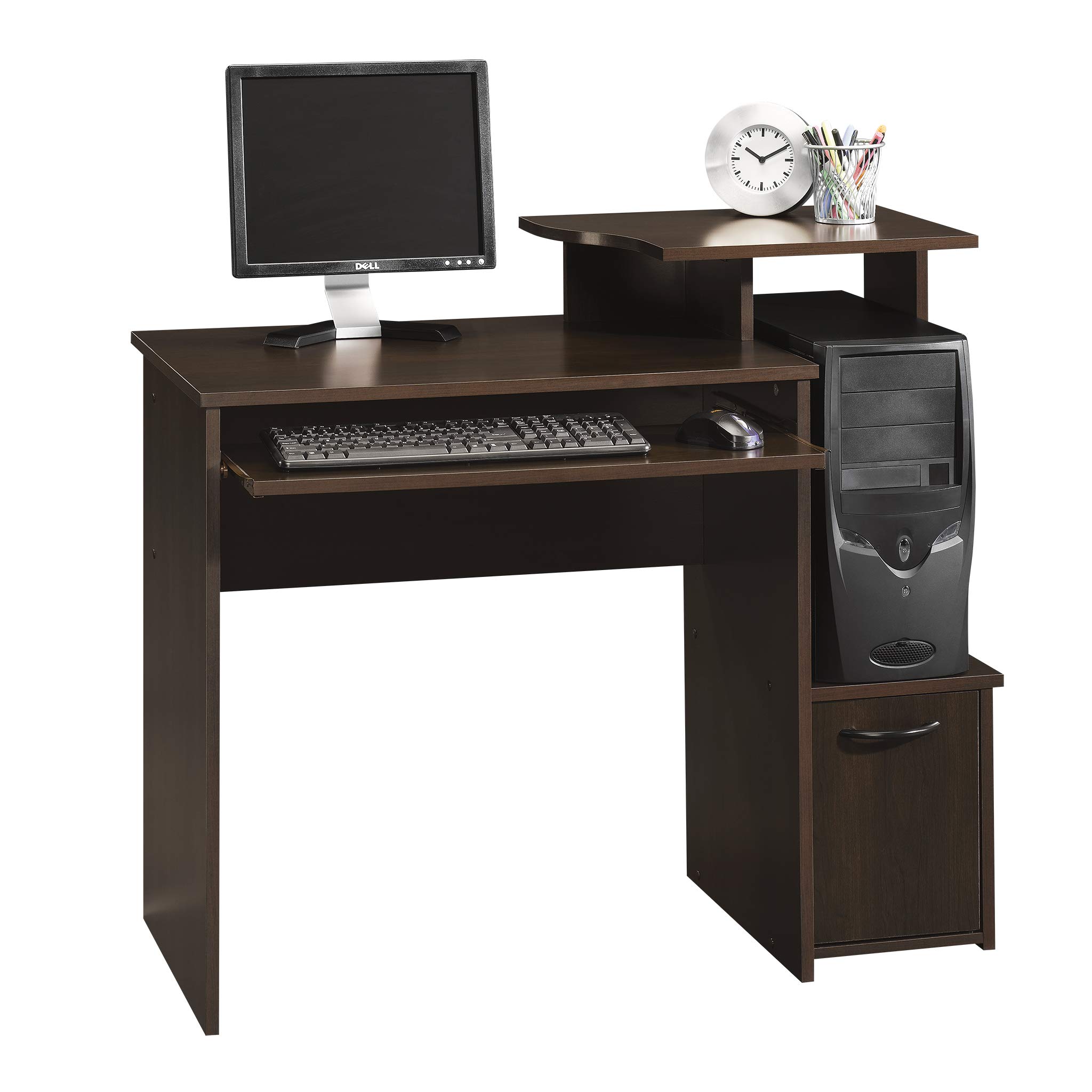 Sauder Beginnings Collection Computer Desk - Cinnamon Cherry Finish - Home Office Desk for Work & Study - Compact Writing Desk for Small Spaces