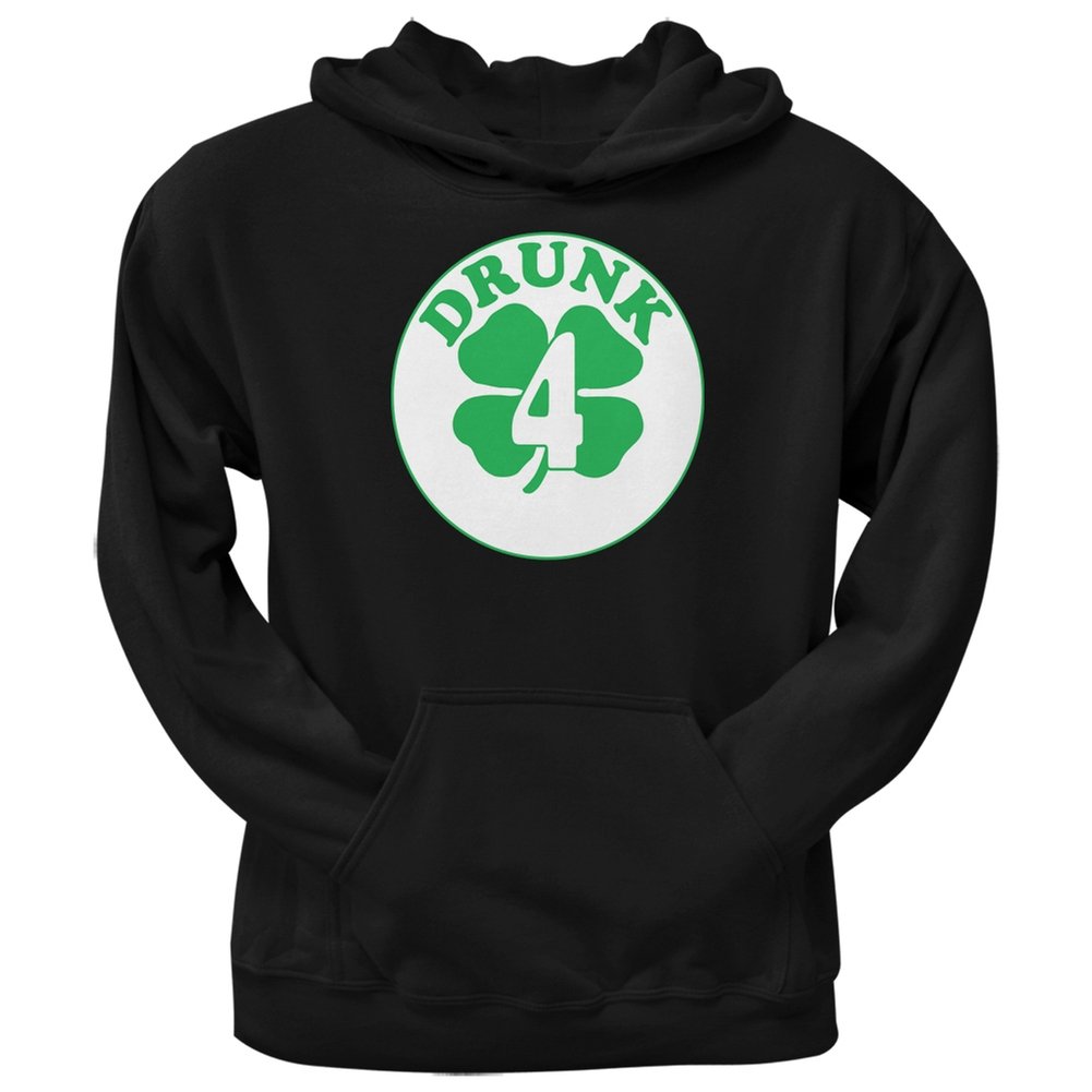 Old Glory St. Patrick's Day Hoodie - Irish Pride Four Leaf Clover Black Pullover for Men & Women | Perfect for Pub Crawls, Parades & Irish Festivals