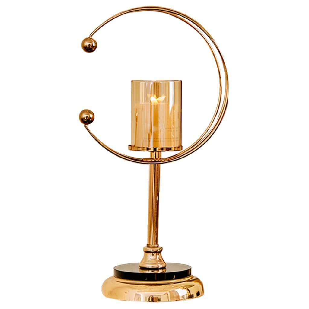 MGCtech Gold Moon Shaped Metal Candle Holder - Large Decorative Centerpiece for Tabletop, Home Decor, Wedding & Party - Perfect Housewarming Gift for Romantic Ambiance & Special Occasions
