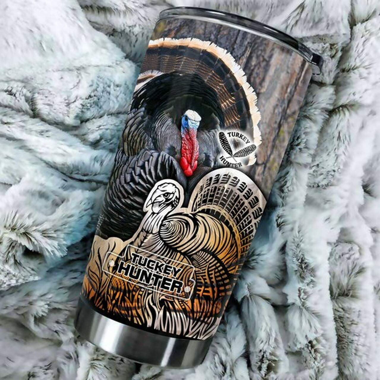 Turkey Hunting Stainless Steel Tumbler - 20oz Insulated Coffee & Tea Cup with Lid - Perfect Gift for Turkey Hunters, Thanksgiving, Christmas & Birthdays - Great for Outdoor Adventures, Hunting Trips & Daily Use
