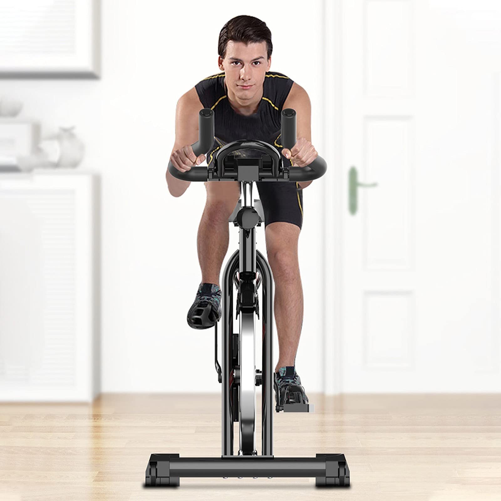 Quiet Belt Drive Stationary Exercise Bike - Indoor Cycling Bike for Cardio Workout at Home | Perfect for Home Gym, Apartment Fitness & Low-Impact Training