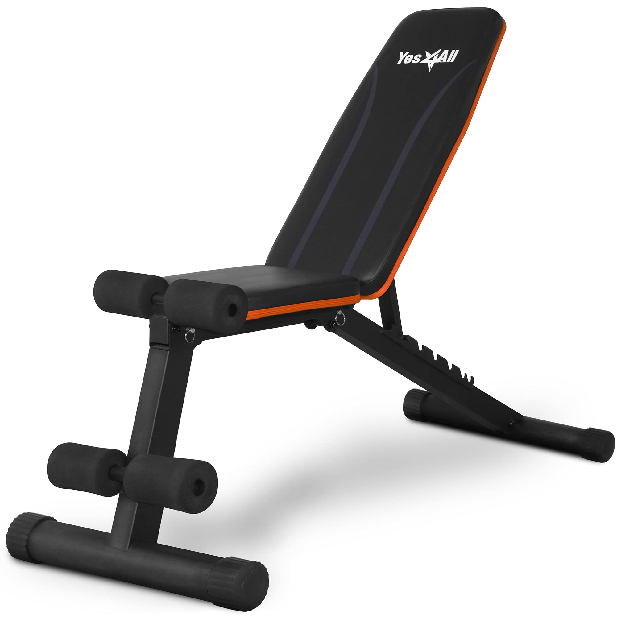 Yes4All Adjustable Weight Bench - Foldable Utility Bench for Home Gym, Strength Training & Full Body Workouts - Perfect for Small Spaces & Compact Storage