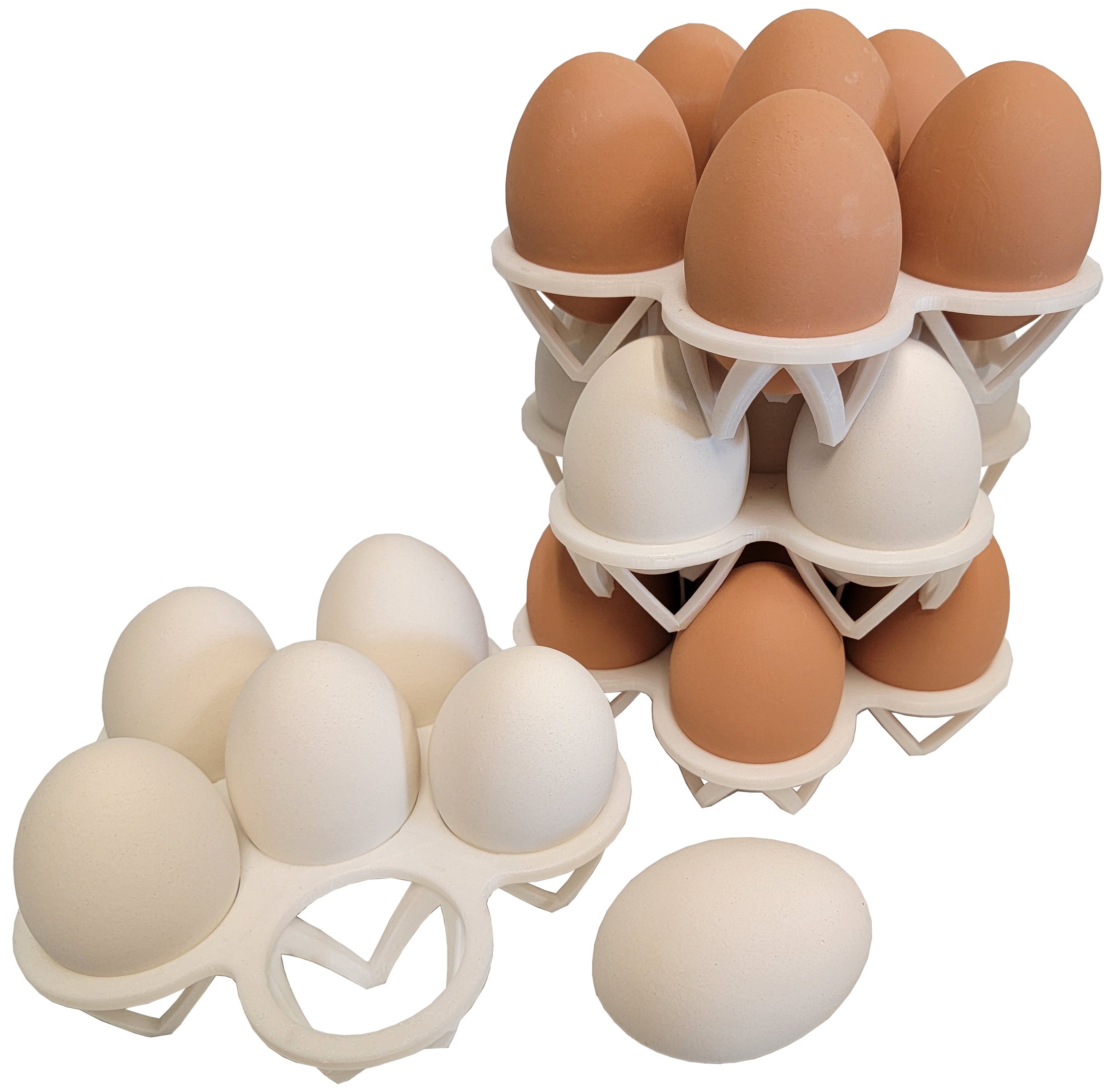 4 Pack of Rite Farm 6-Slot Chicken Egg Stacking Trays - Holds 24 Eggs Total - Perfect for Poultry Farms, Farmers Markets & Home Chicken Coops