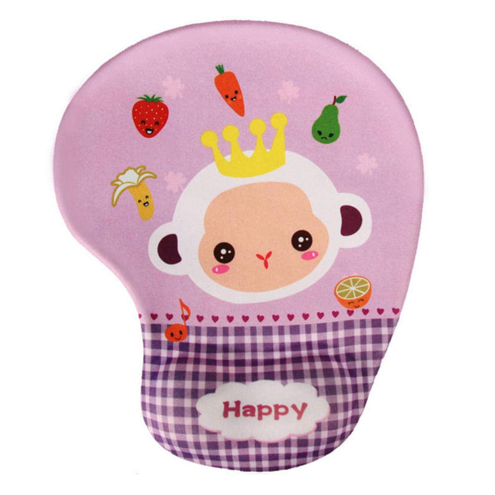 Non-Slip Cartoon Mouse Pad with Wrist Rest - Cute Fruit Design Ergonomic Mousepad for Office & Gaming - Comfortable Silicone Keyboard Desk Mat for Computer, Laptop, PC Workstation