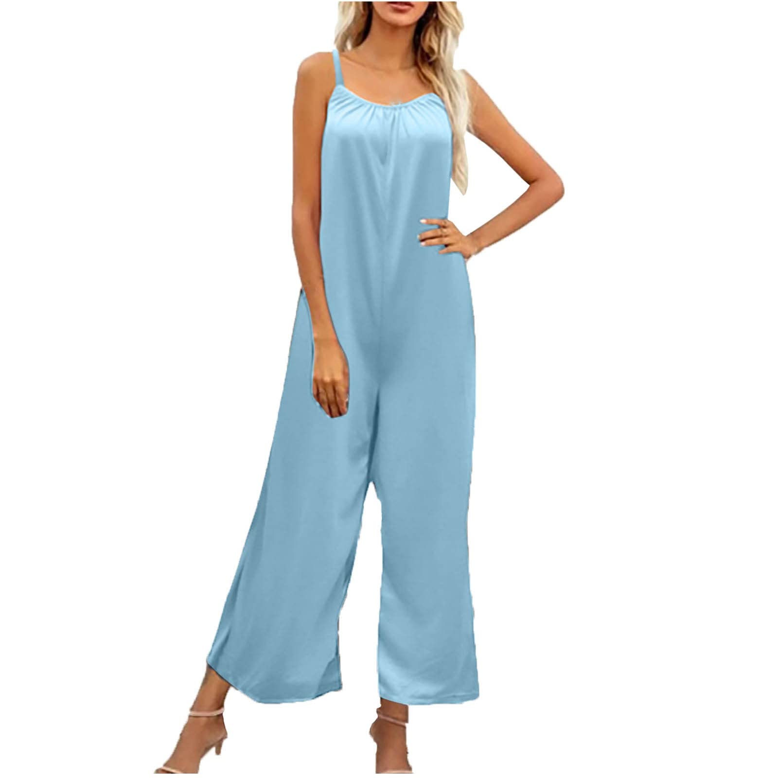 Posijego Women's Sleeveless Strappy Jumpsuit - Casual One Piece Romper for Ladies | Summer Outfits, Beach Wear, Date Night & Party Dresses