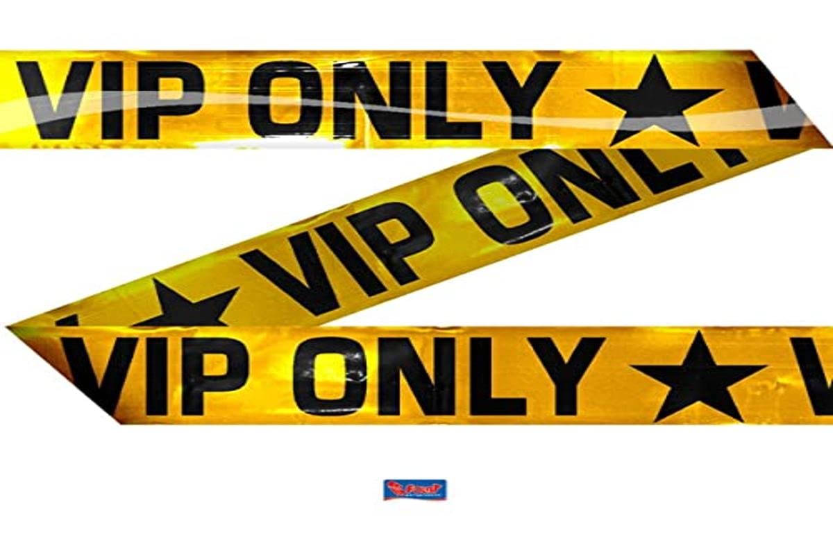 VIP Party Decoration Marking Tape - Yellow Adhesive Tape for VIP Theme Events, Birthday Parties & Special Occasions (1 Count)