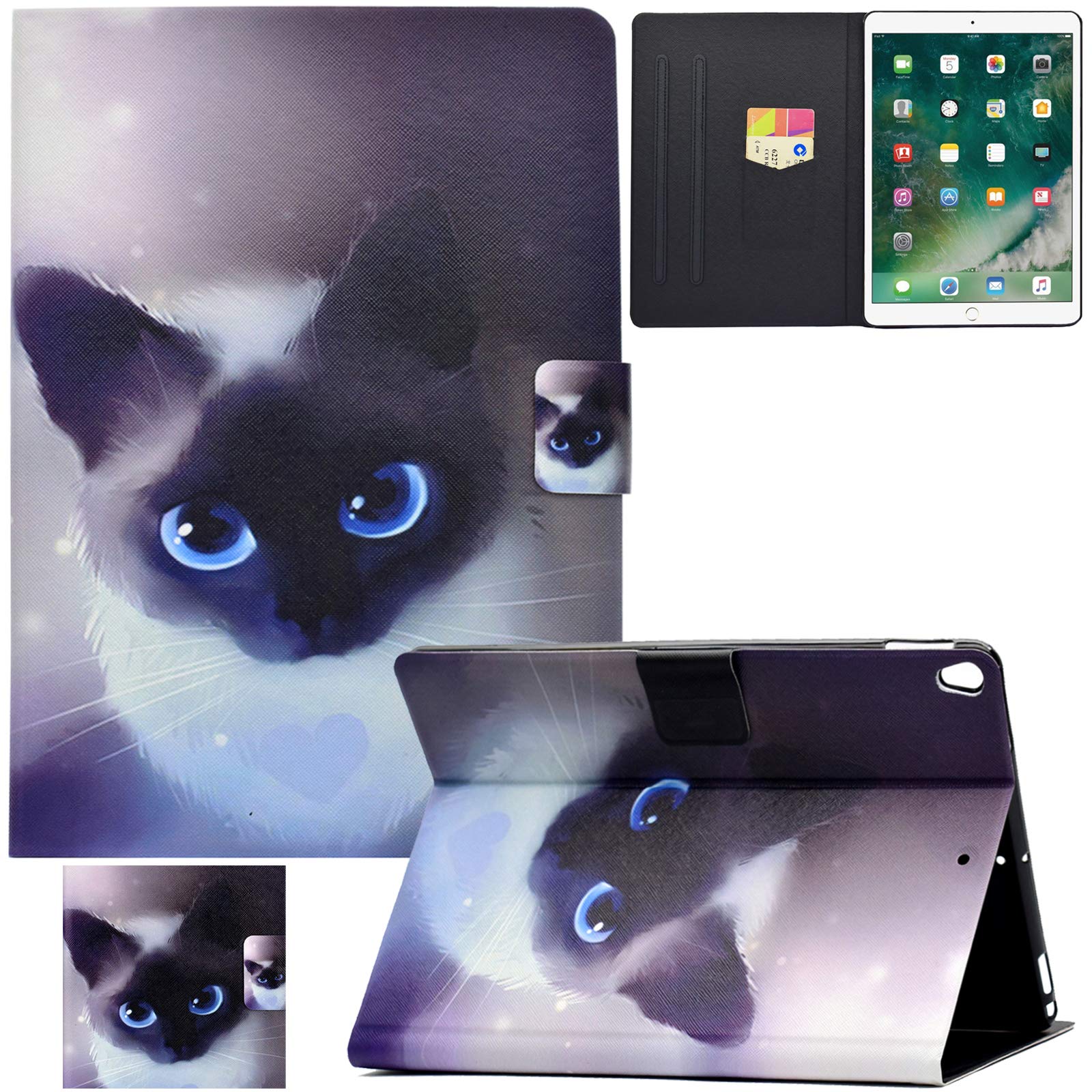 Artyond Premium PU Leather iPad Pro 10.5 Case with Card Slots & Auto Sleep/Wake - Anti-Slip Stand Cover for iPad Air 10.5