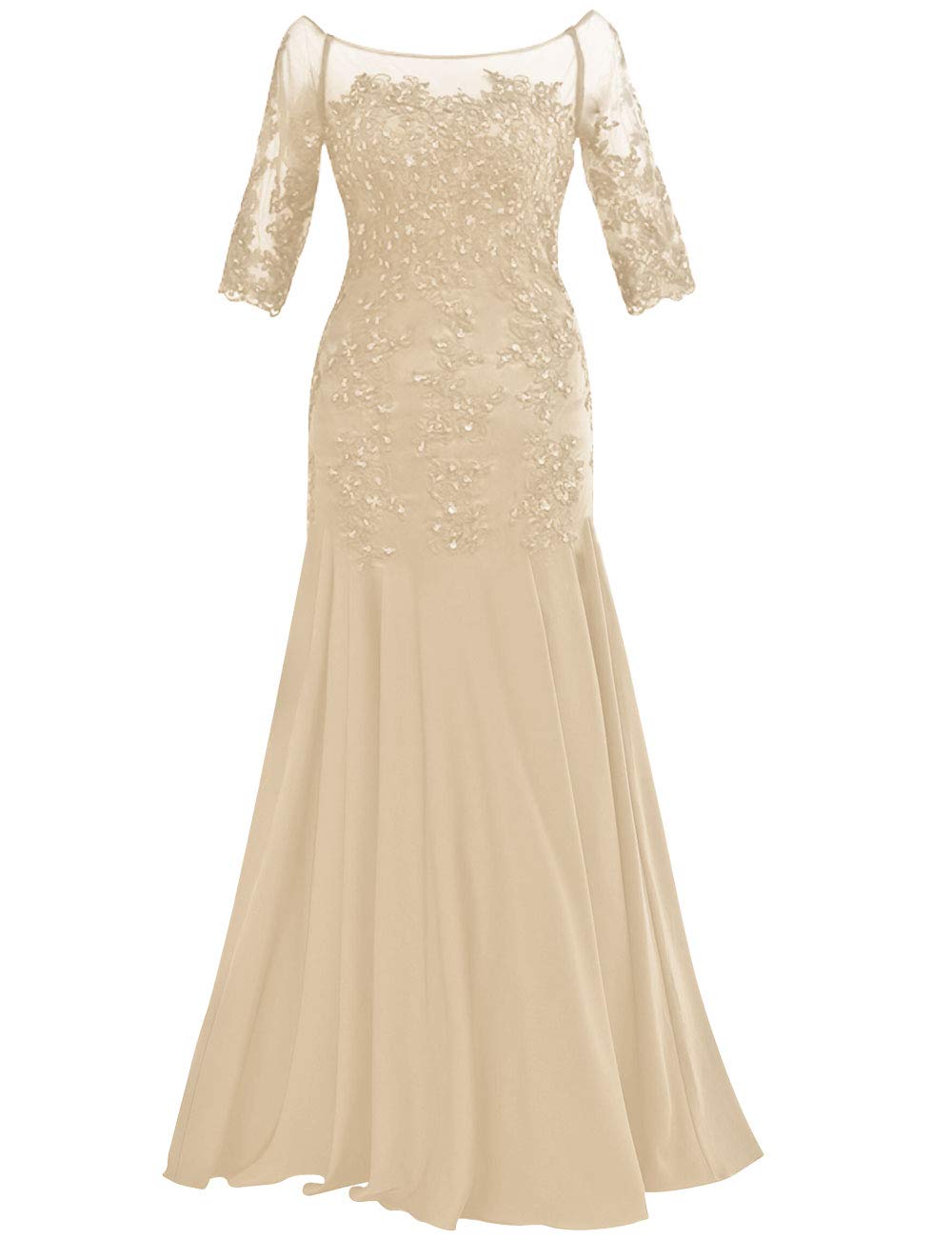 Elegant Long Sleeve Lace Mother of The Bride Dress - Formal Evening Gown for Wedding Parties, Special Occasions & Black Tie Events