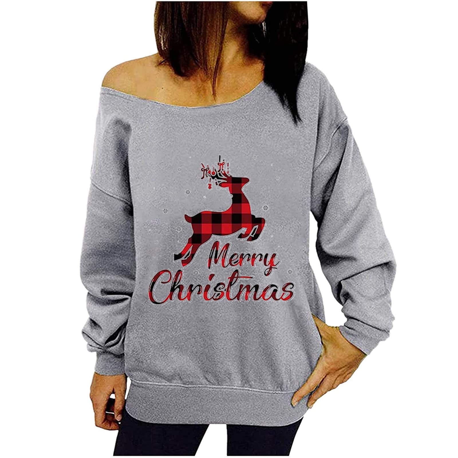 Women's Fashion Strapless Sweatshirt - Cozy Winter & Christmas Tops for Women | Perfect for Holiday Parties, Casual Outings & Festive Gatherings