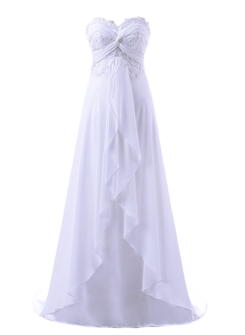 Elegant Sweetheart Neckline Chiffon Beach Wedding Dress for Women – Perfect for Beach Ceremonies, Destination Weddings & Romantic Photos