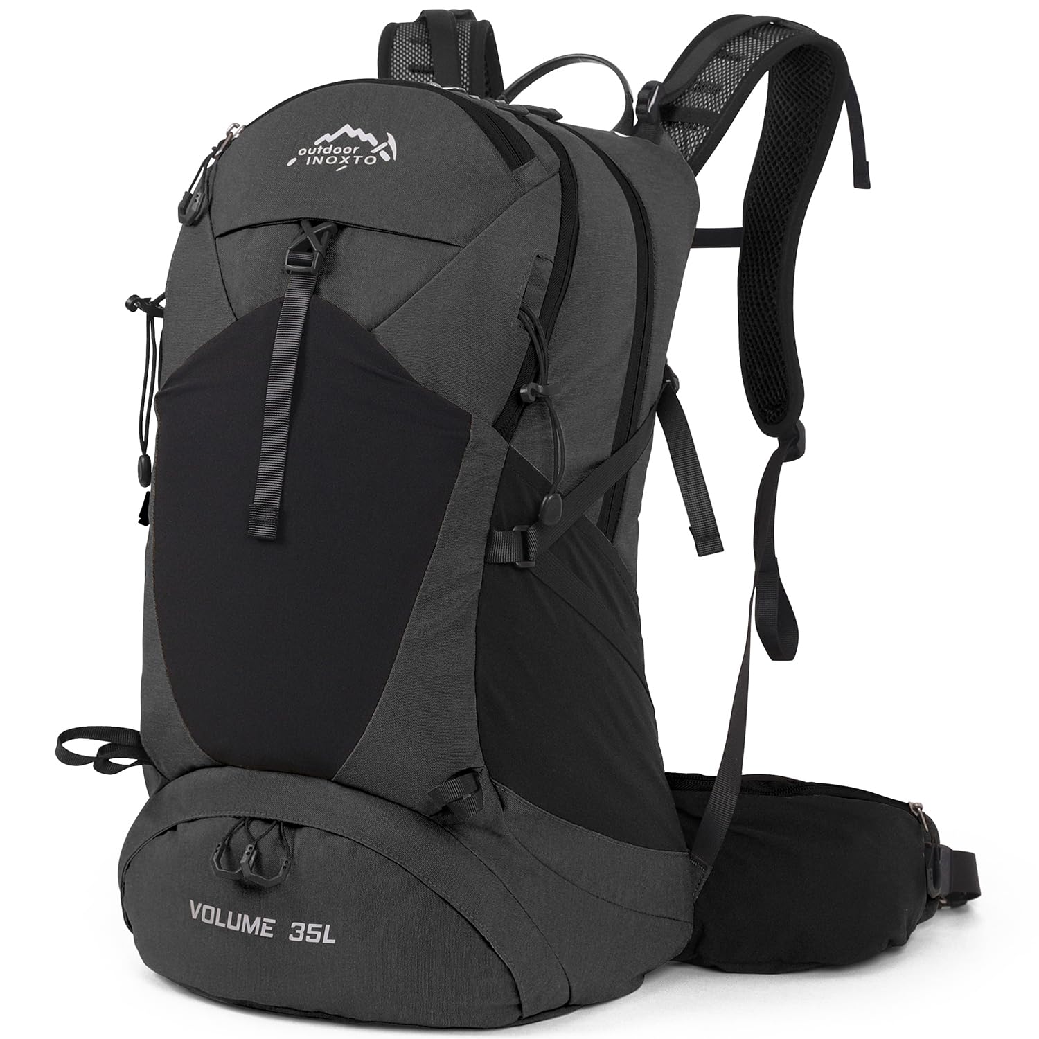 **35L Waterproof Hiking Backpack for Men & Women - Lightweight Travel & Camping Daypack with 3L Hydration Bladder & Rain Cover (Black) - Perfect for Outdoor Adventures, Trekking & Day Trips**