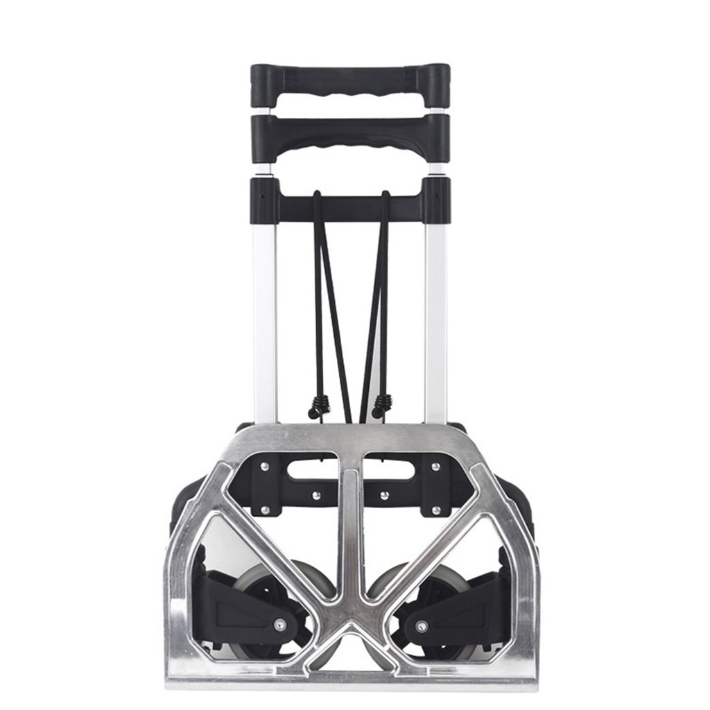 Heavy Duty Aluminum Folding Hand Truck Cart - Portable Luggage Cart with Travel Bag for Airports, Shopping, Moving & Camping | Compact Travel Trailer Accessory (Black) - Perfect for Groceries, Warehouse, Outdoor Adventures & Home Organization