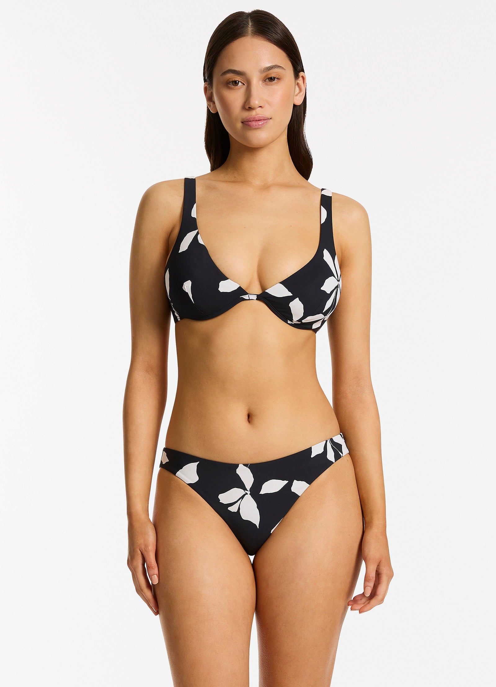 Elora Bloom Underwire Triangle Bikini Top - Sexy Black Swimwear for Women | Perfect for Beach, Pool & Summer Vacations