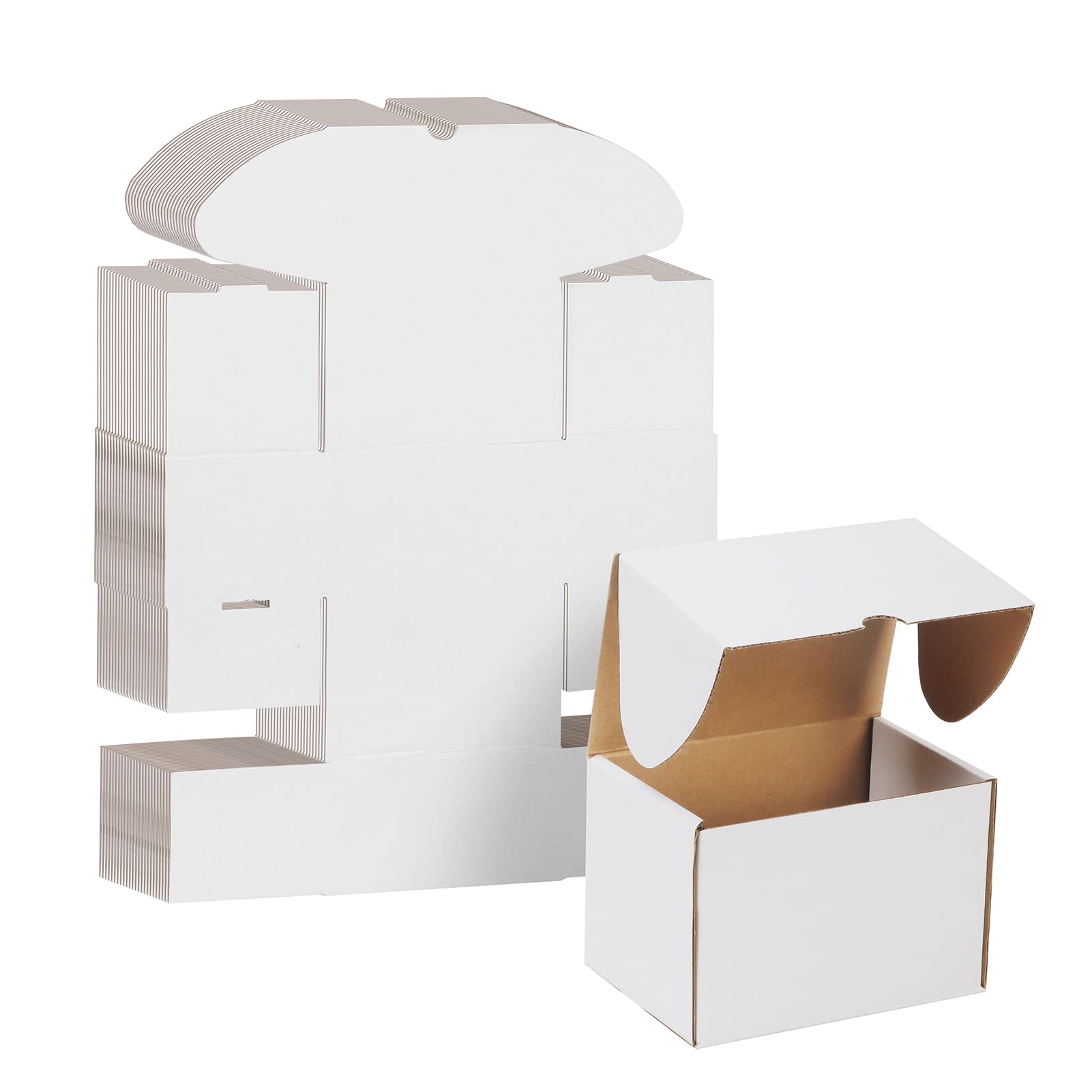 WIFTREY 6x4x4 White Shipping Boxes 25-Pack - Small Business Mailing & Packing Supplies for Ecommerce
