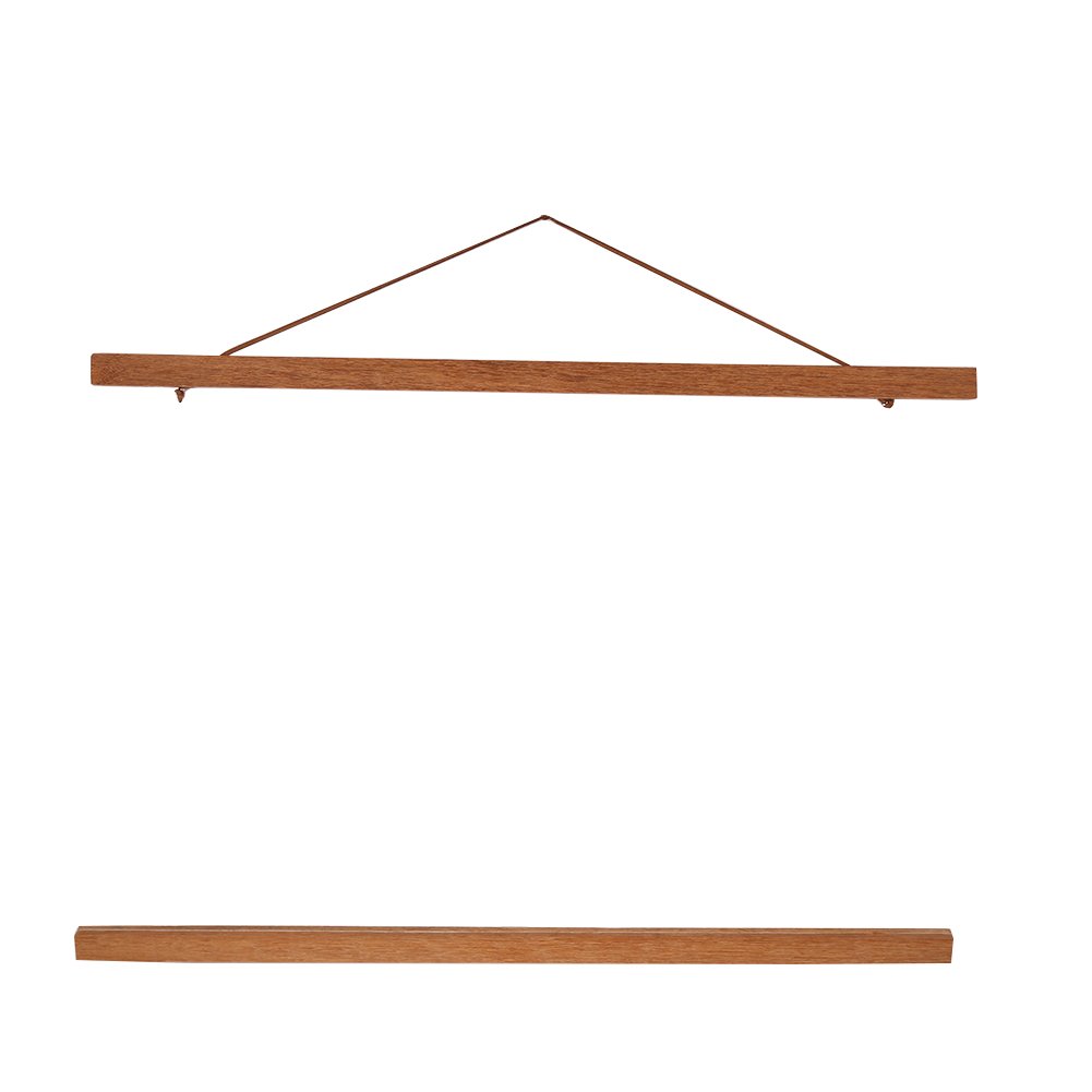 Modern Wooden Poster Hanger - Teak Wood Frame for Posters, Prints, Fabrics & Photos (50cm) - Perfect for Home Decor, Gallery Displays & Office Wall Art