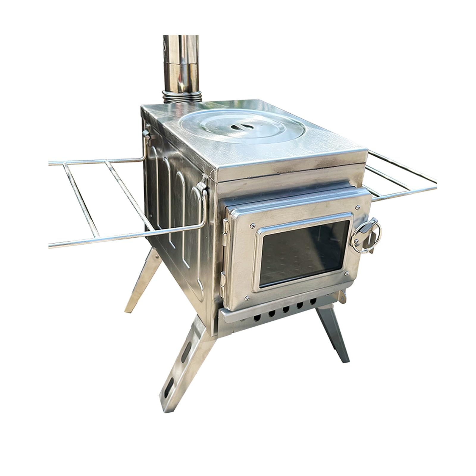 Portable Wood Burning Stove for Camping & Indoor Use - Foldable Legs, Compact Design for Tent Heating & Outdoor Cooking | Perfect for Backpacking, Emergency Preparedness & RV Trips