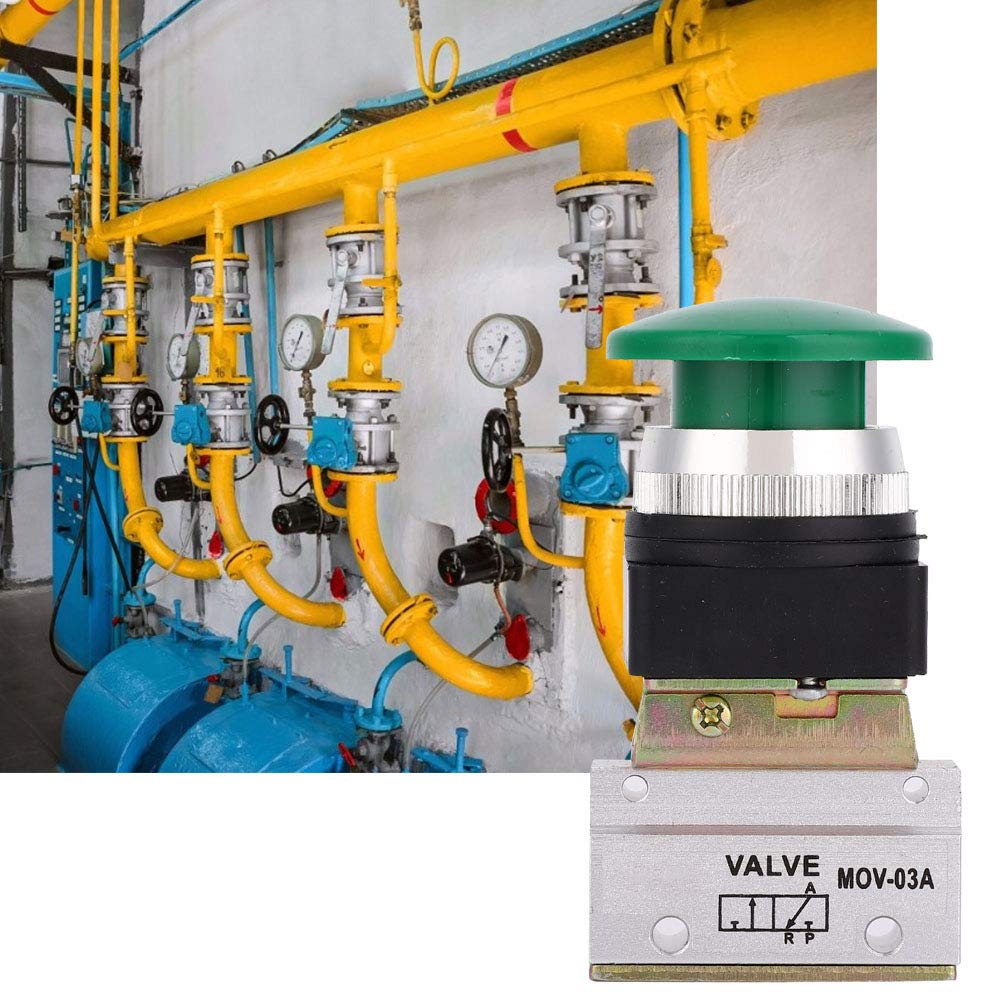 3-Way Pneumatic Mechanical Valve with Push Button Switch - High Airtightness for Stable Textile & Industrial Equipment | Perfect for Automation Systems & Machinery Control