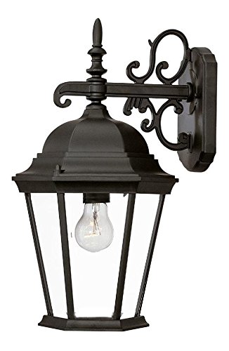Richmond Collection Matte Black Wall-Mount Outdoor Light Fixture - 1-Light Exterior Sconce for Porch, Patio, Garage & Entryway Lighting