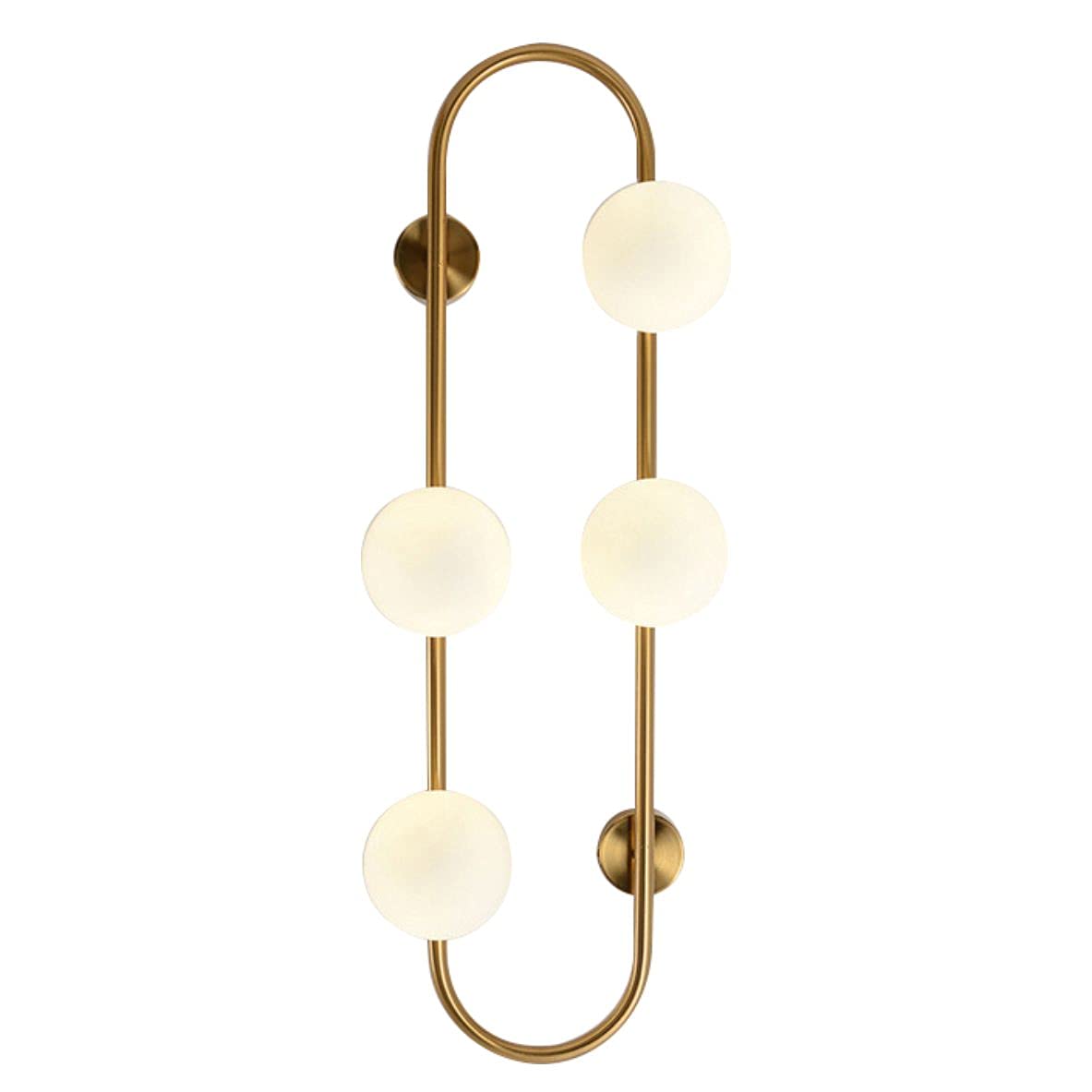 Fulesi Mid Century Modern 4-Light Gold Wall Sconce with Glass Globe - Vintage Inspired Wall Mount Lighting for Bedroom, Living Room, Kitchen | Perfect for Ambient Lighting in Hallways, Dining Areas and Entryways