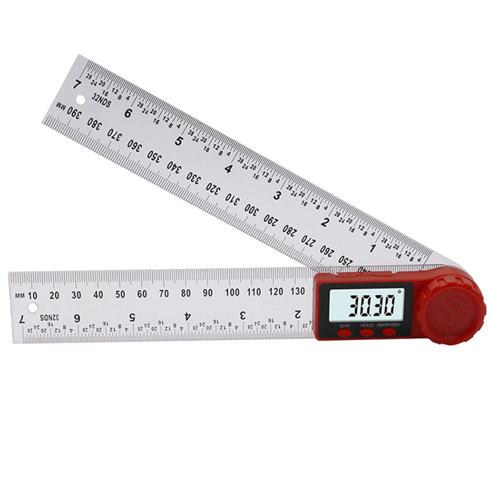 Maizoon Digital Protractor and Scale Ruler 2-in-1 - 200mm/8inch Plastic Electronic Angle Finder & Measuring Tool - High Precision for Woodworking, Construction, DIY Projects - White