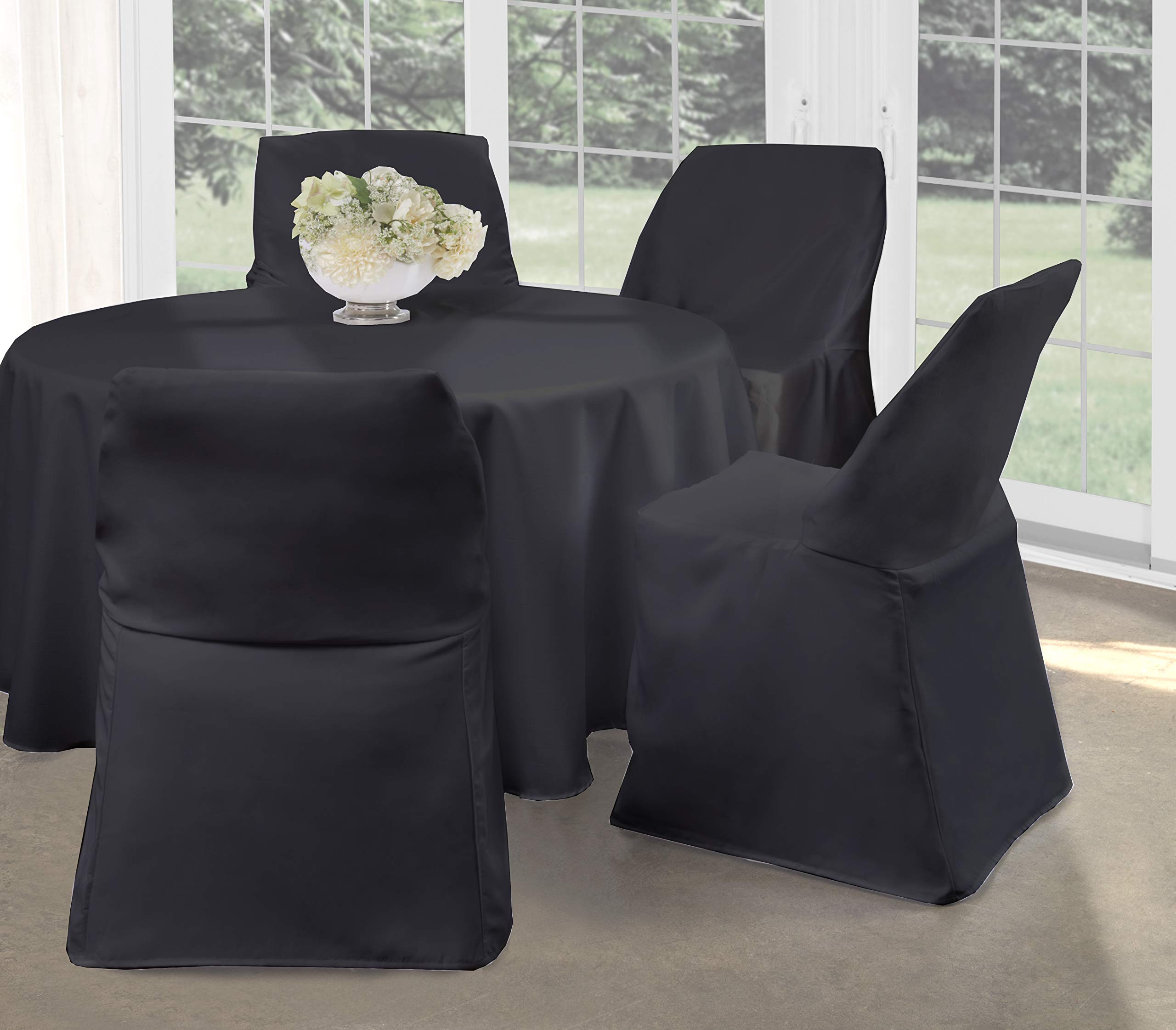 Bed Maker's Levinsohn Folding Chair Cover - 32 x 18 Inches, Black Waterproof Fabric - Perfect for Indoor & Outdoor Events, Parties, Weddings, and Camping