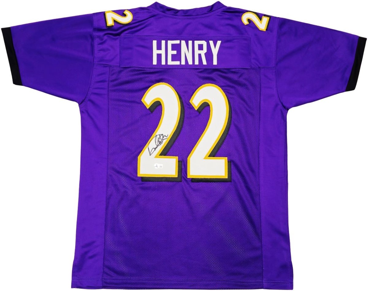 Derrick Henry Baltimore Ravens Signed Purple Football Jersey - BAS ITP Certified - Perfect for Collectors, Fans & Memorabilia Displays