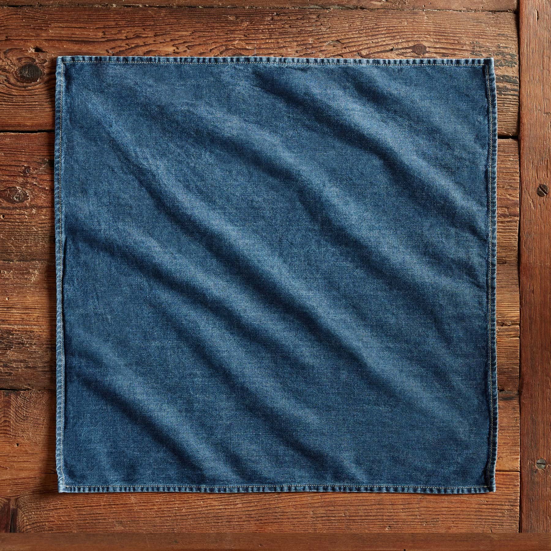 Medium Denim Napkins - Premium Cotton Blend Table Linens for Everyday Use, Parties & Picnics | Set of 4 Reusable Washable Napkins