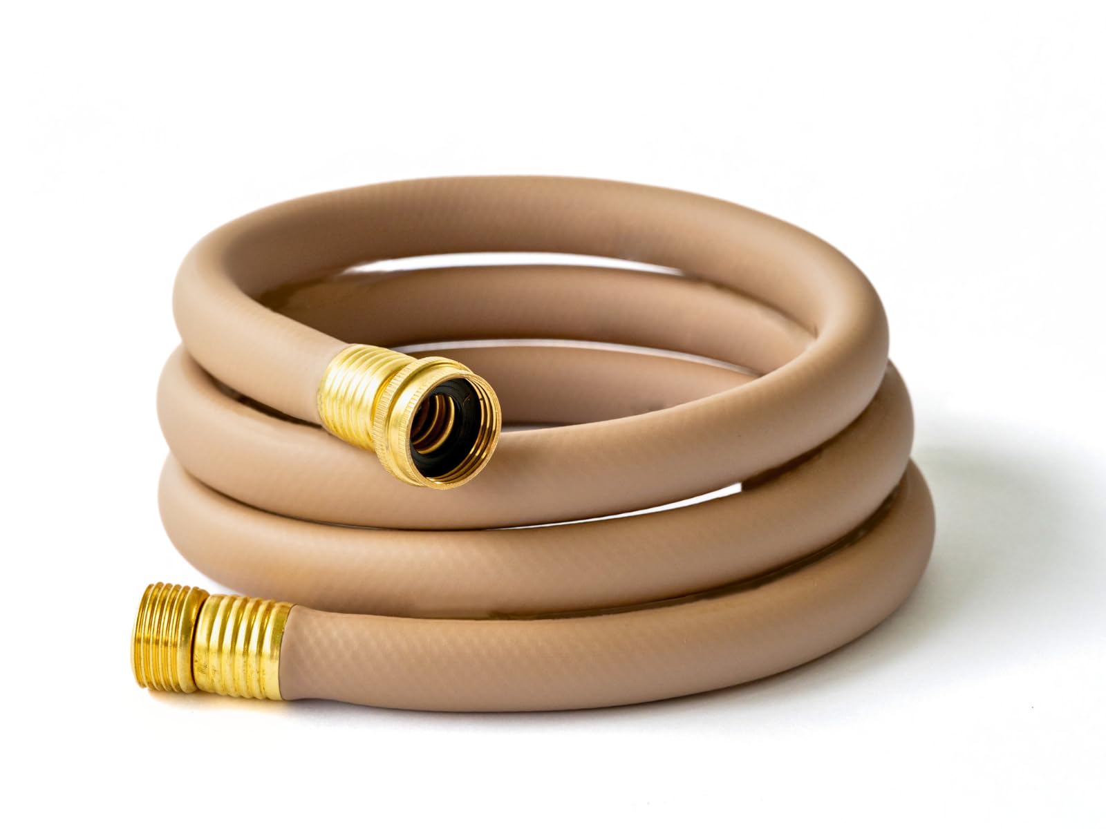 14ft Short Garden Hose - Heavy Duty 150 PSI, Kink Resistant & Drinking Water Safe | 5/8 Inch 14 Feet Tan Extension Hose for Outdoor Use, Hose Reels, Gardening, Lawn Care, Car Washing & Pet Cleaning