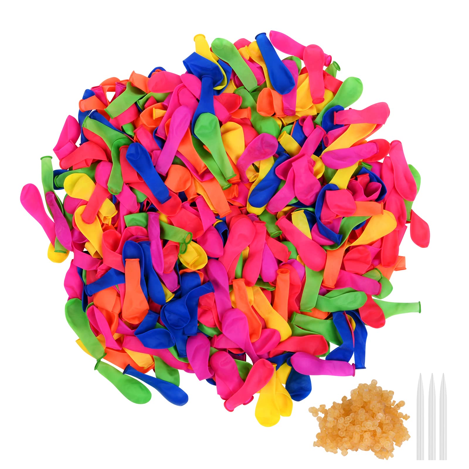 **Ainiv 500 PCS Reusable Water Balloons for Kids Ages 4-8 - Quick Fill Water Balloon Booster Pack for Outdoor Summer Splash Fun - Perfect for Kids, Family, and Friends - Great for Pool Parties, Backyard Games, and Beach Activities**