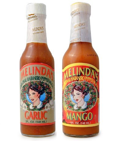 Melinda's Habanero Hot Sauce Variety Pack - 2 Bottles (Mango Habanero & Garlic Habanero) | Spicy Condiment for Tacos, Wings, Burgers & Mexican Food