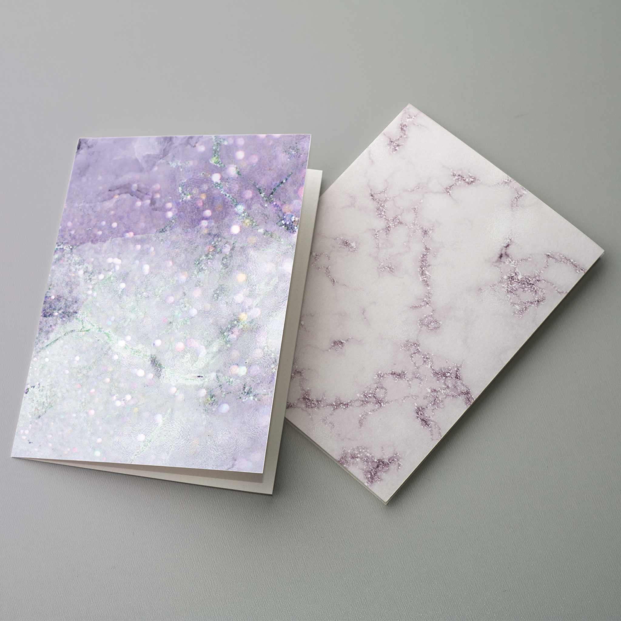 24-Pack Abstract Marbled Agate Greeting Cards with Envelopes - Blank All Occasion Cards for Thank You, Birthday & Just Because - Premium Quality Cardstock in Pink Lavender by RitzyRose | Perfect for Weddings, Anniversaries & Thoughtful Gifts